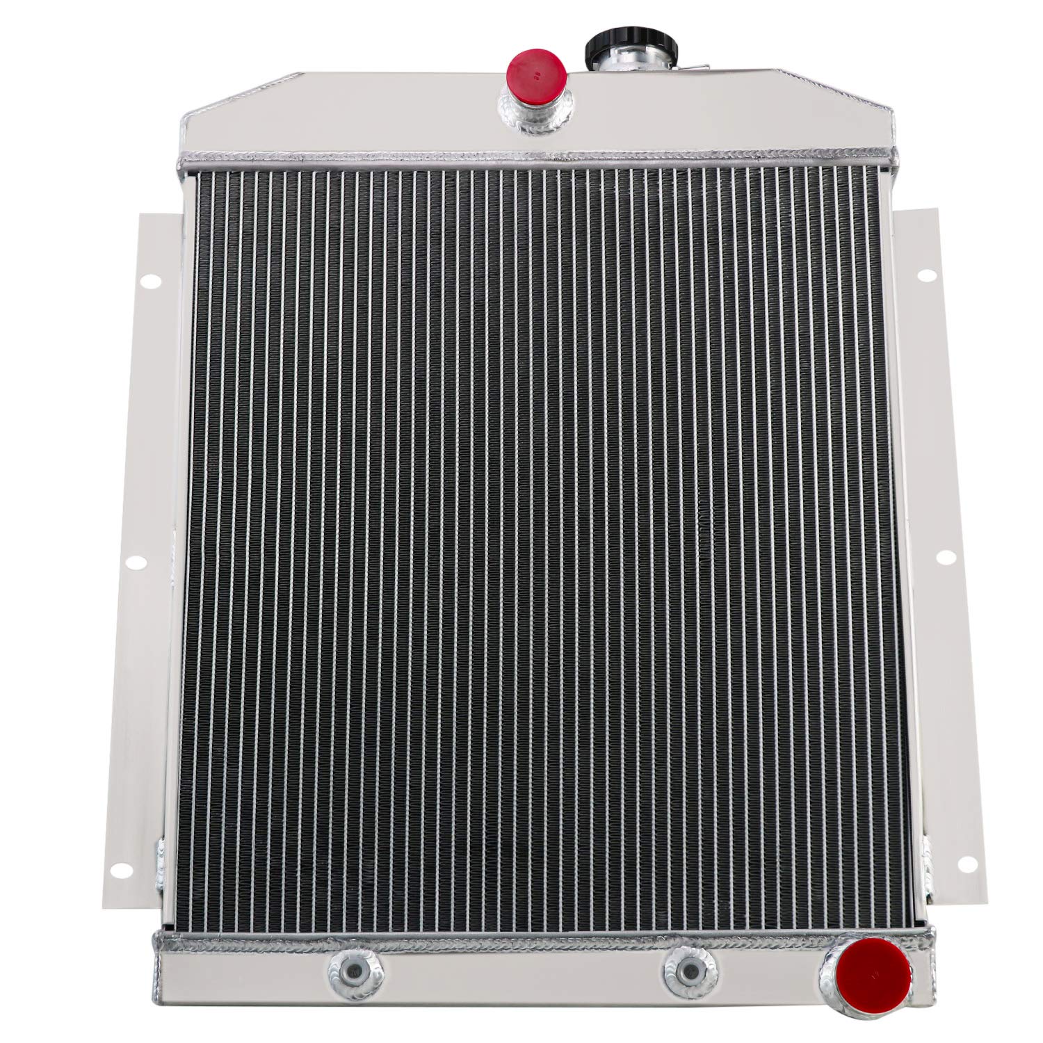 CC5100 Aluminum Radiator for 1947-1954 Chevy 3100 3600 3800 3900 Truck Pickup - 4 Row Core with Shroud Fan Relay Kits - High Performance Cooling System - Perfect for Classic Car Restoration & Hot Rod Upgrades