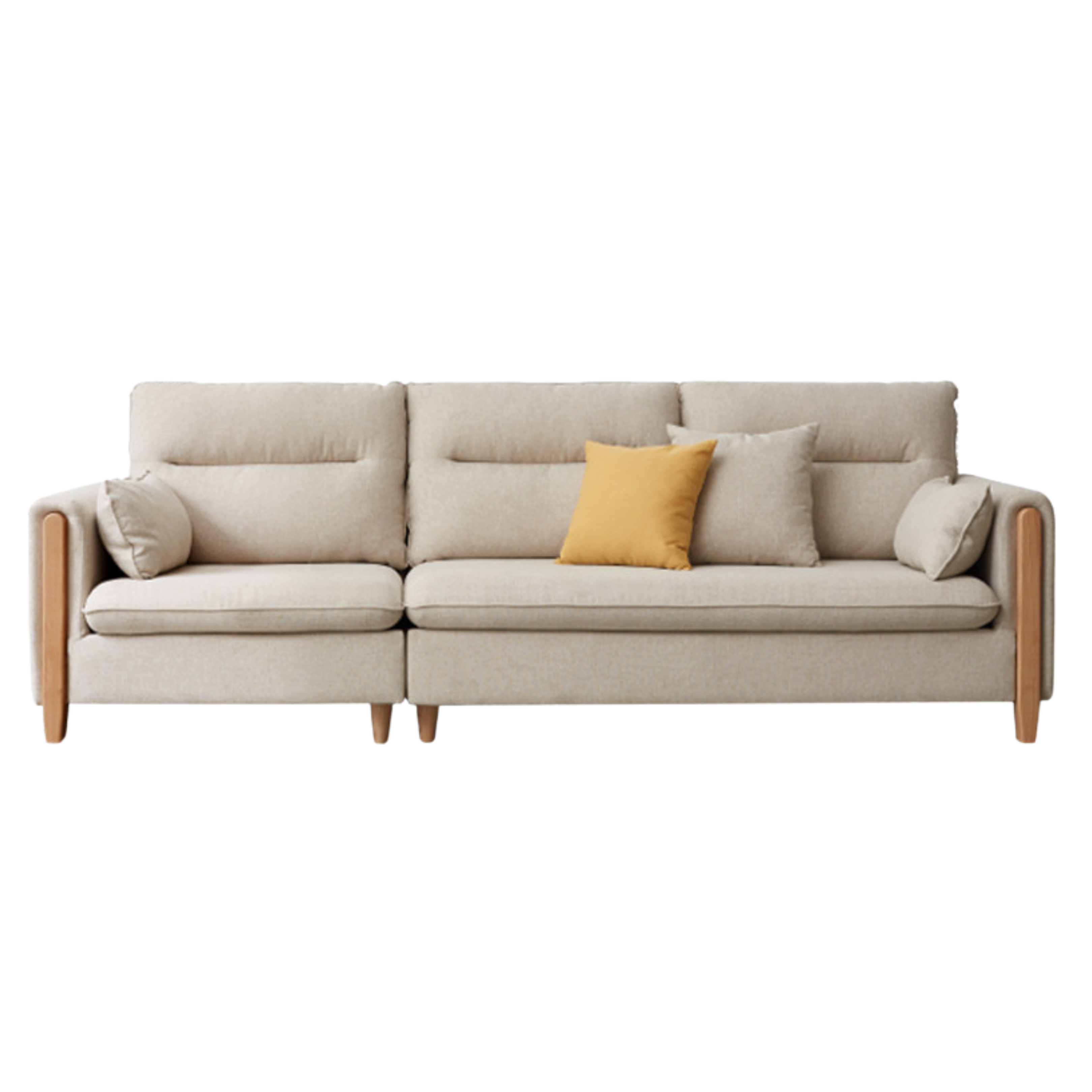 Premium Oak Solid Wood Luxury Fabric Sofa - Elegant & Durable Living Room Furniture for Home & Office Decor