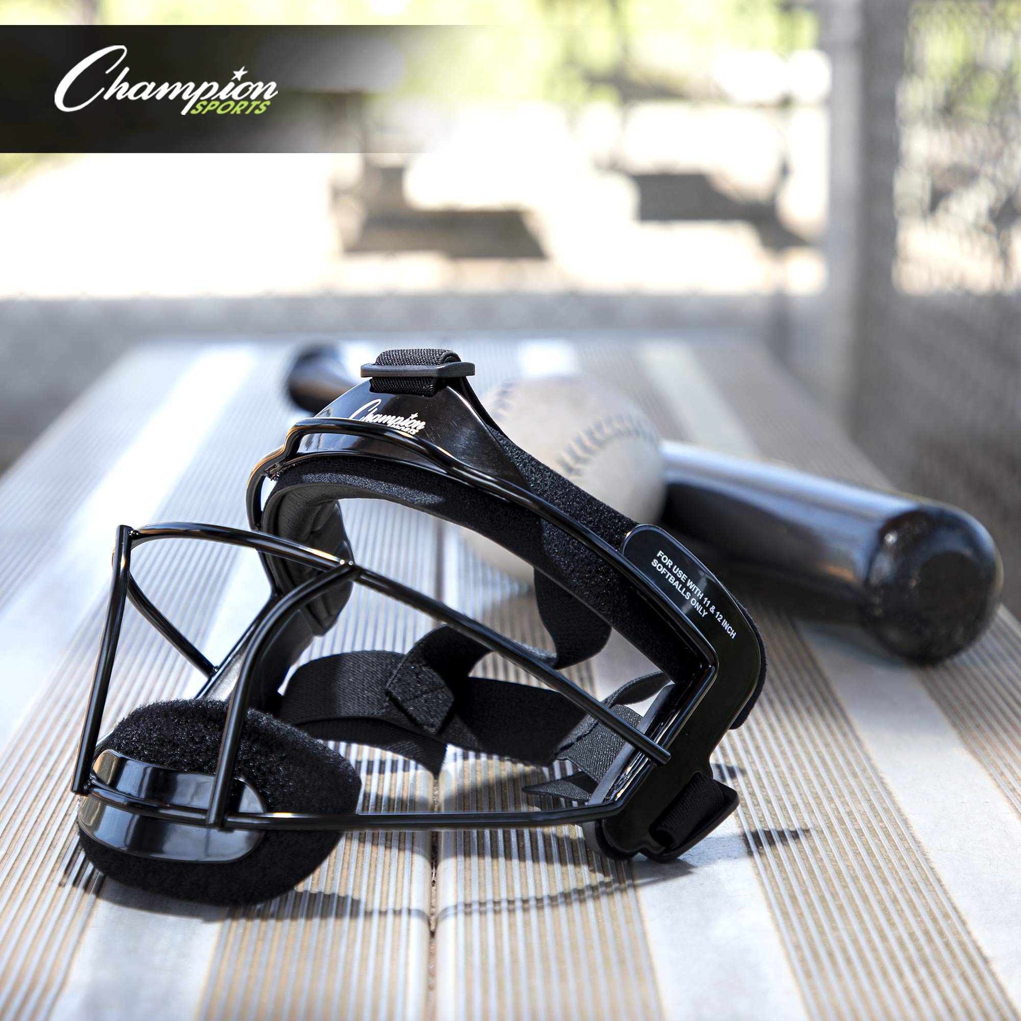 Champion Sports Steel Softball Face Mask for Adults - Durable Fielders Mask & Head Guard - Premium Baseball & Softball Protective Gear for Indoor/Outdoor Training, Games & Practice - Multiple Styles Available