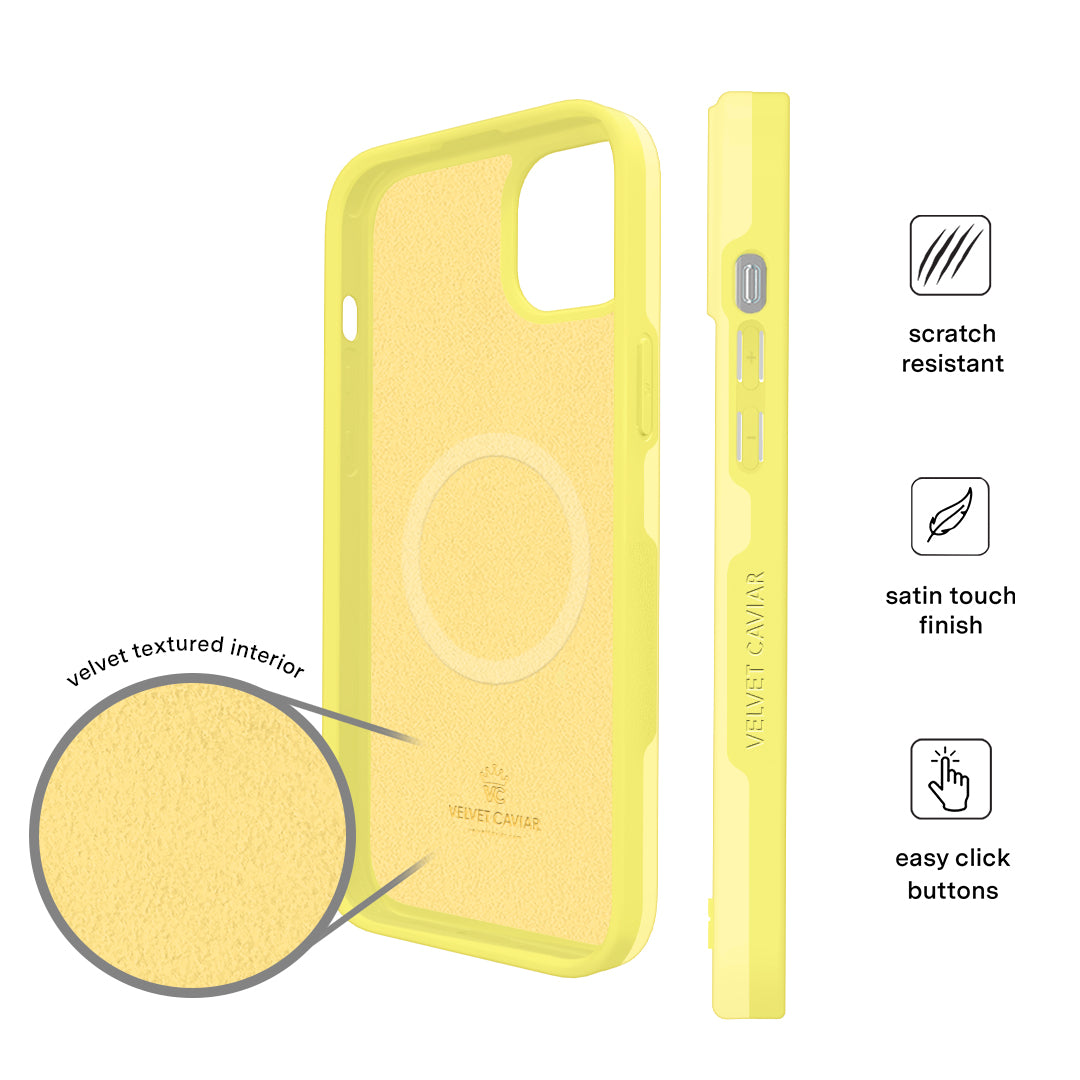 Butter Yellow iPhone Case - Soft Silicone Protective Cover for iPhone 13/14/15 - Slim Fit Shockproof Phone Case for Everyday Use & Travel