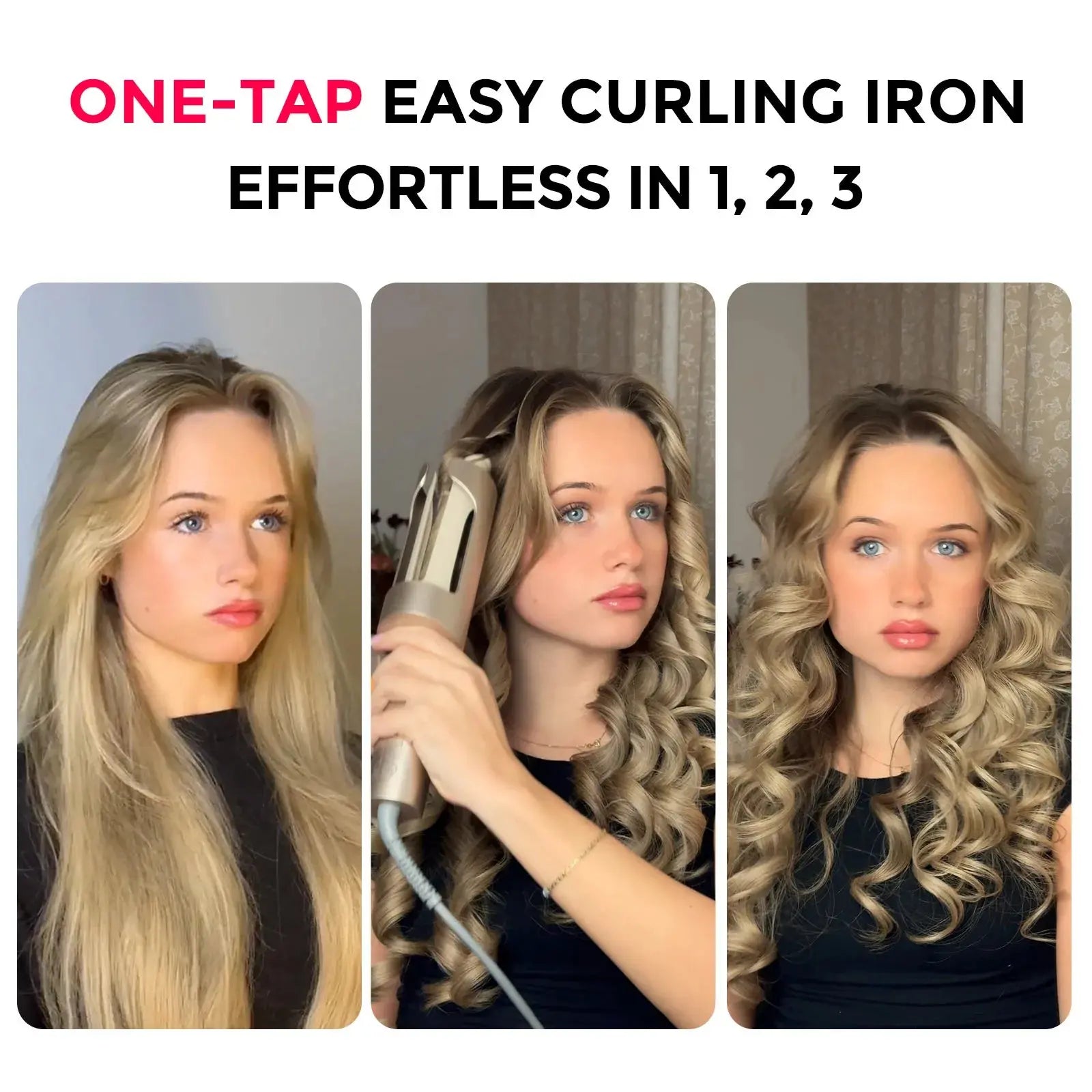 TYMO CURLPRO PLUS Hair Curling Iron - Professional Ceramic Tourmaline Styler for Salon-Quality Waves & Curls - Perfect for Home Styling, Parties & Special Occasions