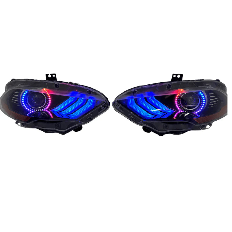 Ford Mustang Multicolor LED Headlights - Flow Series for 2018-2023 Models | Upgrade Your Night Driving & Car Show Appearance
