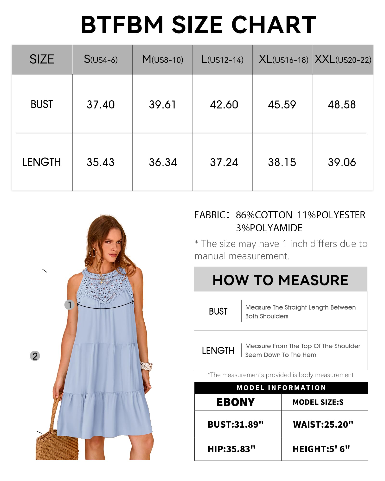 BTFBM Women's Summer Halter Dress - Sleeveless A-Line Tiered Swing Mini Sundress for Beach, Vacation & Casual Wear | Spring 2025 Fashion | Lightweight Breathable Fabric for Hot Weather