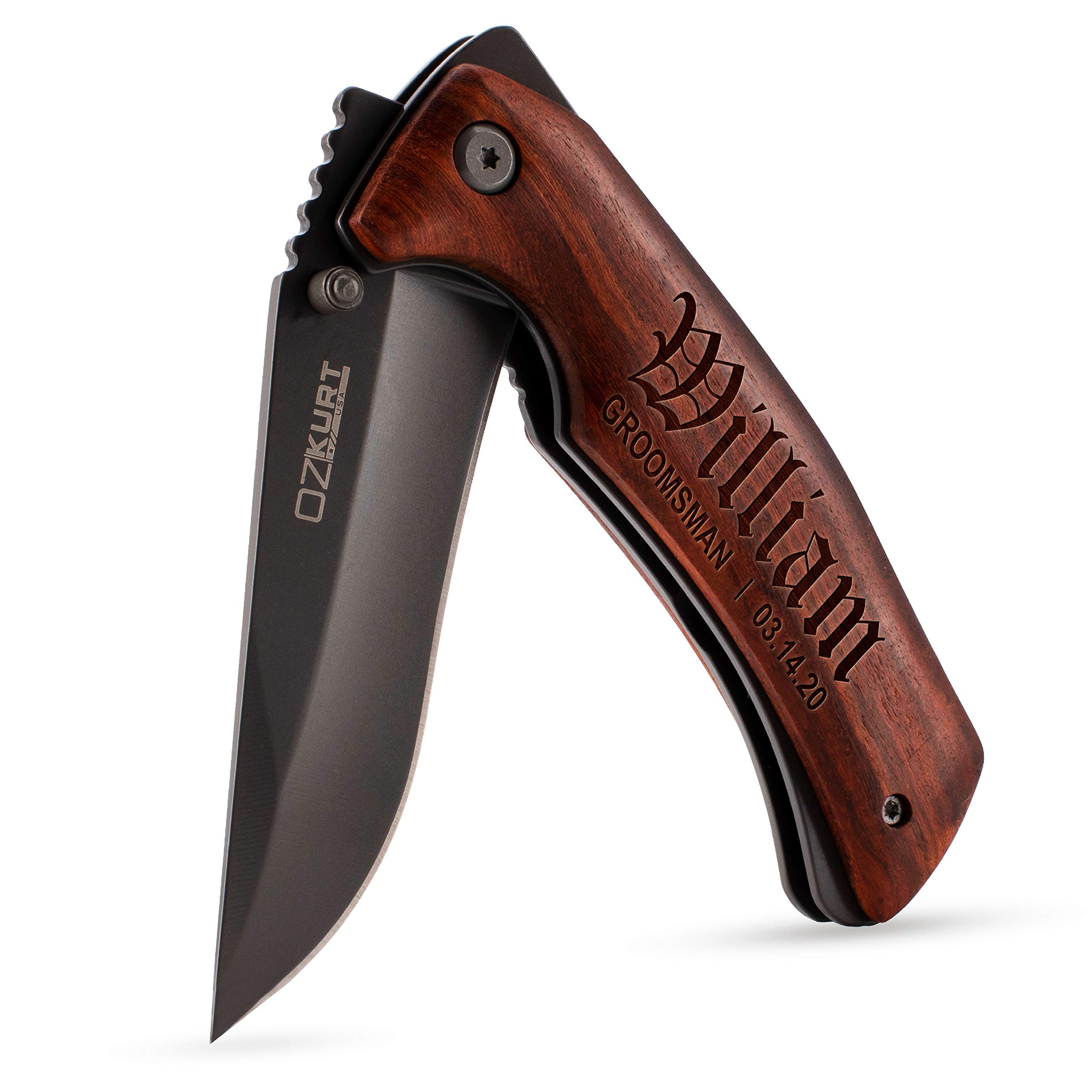 Personalized Pocket Knife Set of 10 - Custom Engraved Groomsmen Gifts with 20 Font Options - Wedding Party Favors for Groomsmen Proposals, Bachelor Parties & Outdoor Adventures