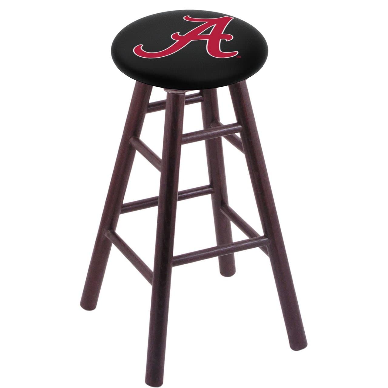 Holland Bar Stool Co. Dark Cherry Oak Bar Stool with Alabama Seat - Rustic Pub, Kitchen Island & Home Bar Stool for Counter Height Tables