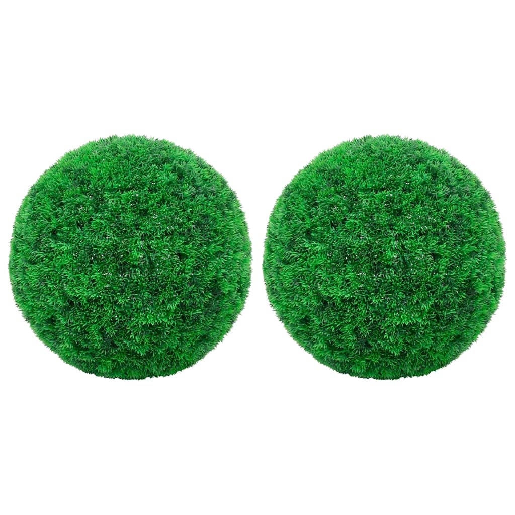 2 Pack Artificial Grass Ball Topiary Decor - 10.6