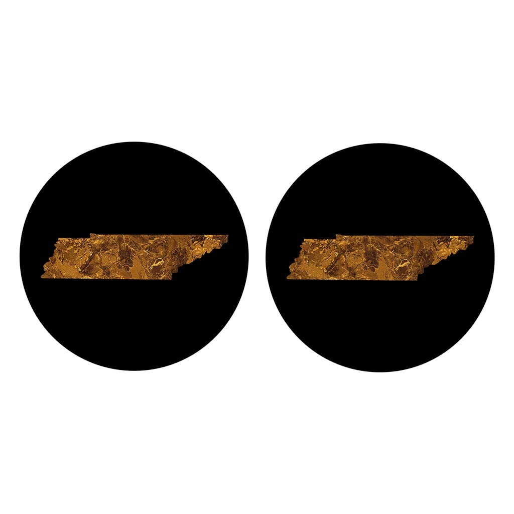 Joyride Home Décor 2-Pack Ceramic Car Coasters - 2.65-inch Round Cup Holder Protectors for Vehicles | Modern Copper Tennessee Design | Keep Your Car Clean & Stylish | Perfect for Coffee, Drinks & Road Trips