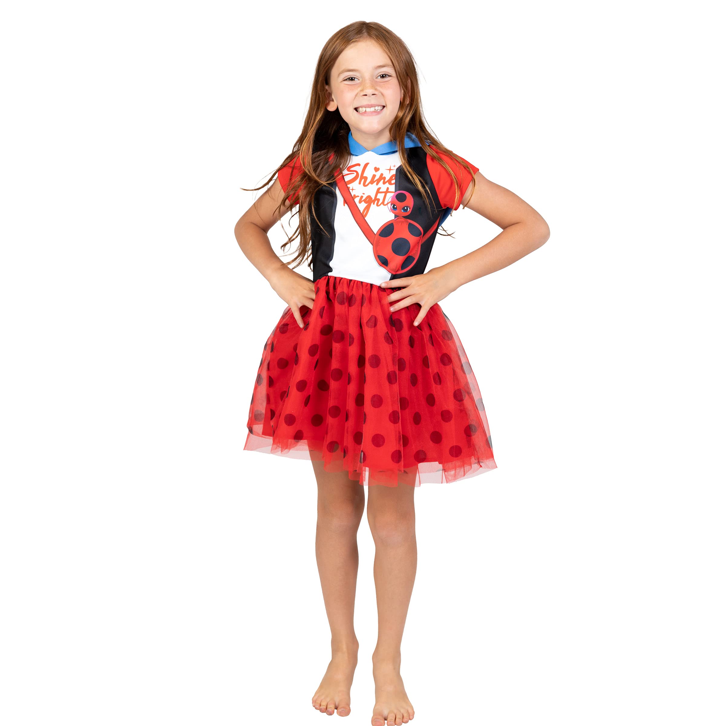 Miraculous Ladybug Girls Cosplay Costume Dress for Toddler to Big Kid | Superhero Dress Up for Halloween, Birthday Parties & Comic Con