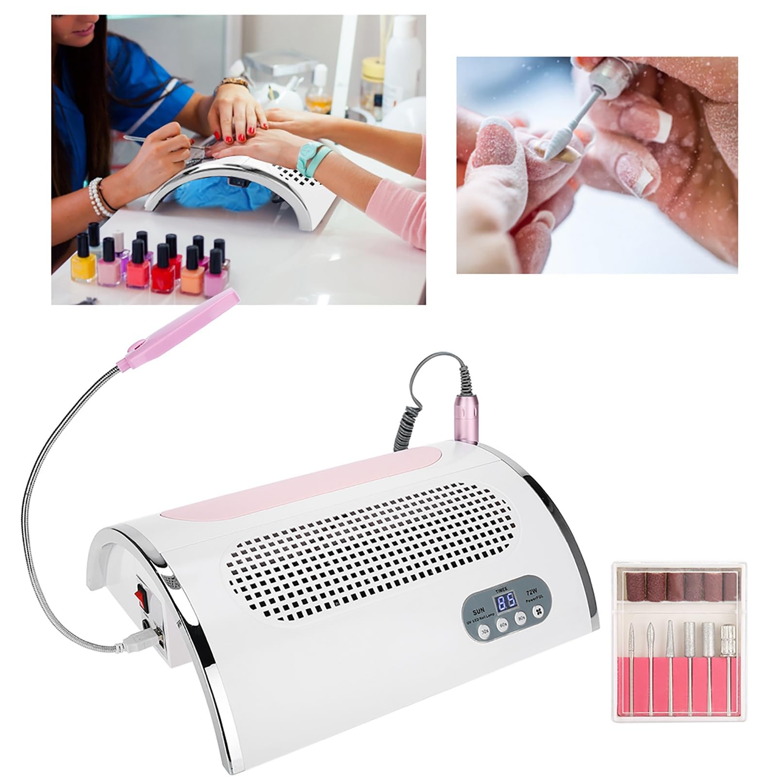 Professional Nail Drill Machine with Digital Display - 5-Speed Electric Nail File for Manicure & Pedicure | Portable Nail Art Tool with US Plug | Perfect for Salon, Home & Travel Use
