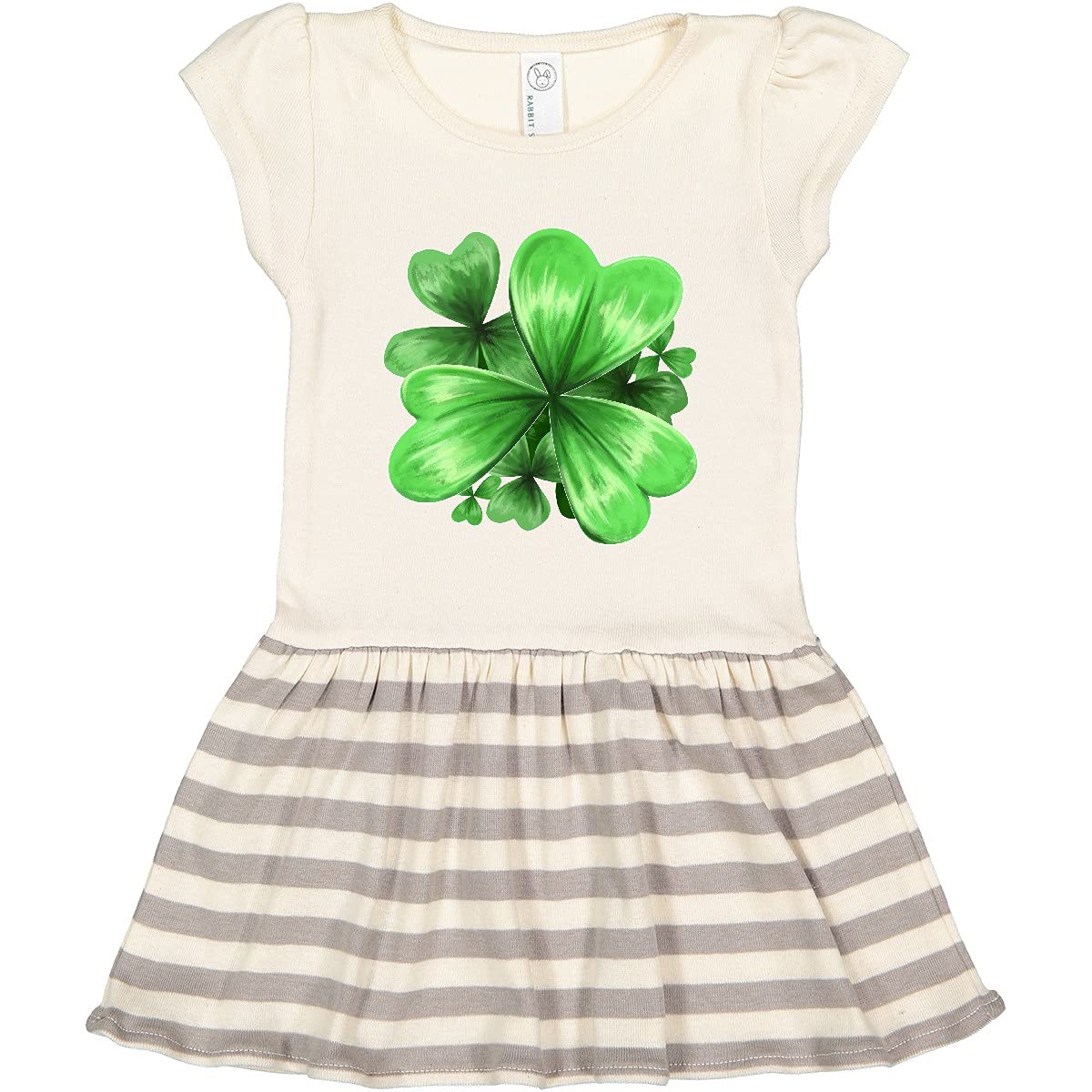 Inktastic Painted Clover Patch - St. Patrick's Day Toddler Dress with Shamrocks for Girls | Irish Holiday Outfit for Baby & Kids Party, Photo Shoot & Festive Celebration