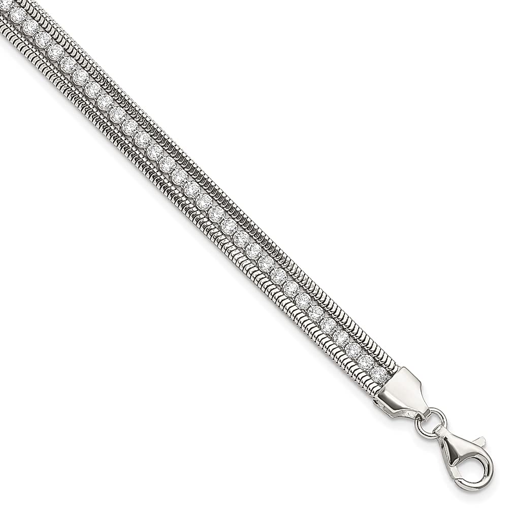 925 Sterling Silver Cubic Zirconia Bracelet for Women - Elegant CZ Jewelry Gift for Her - Perfect for Anniversaries, Birthdays & Special Occasions