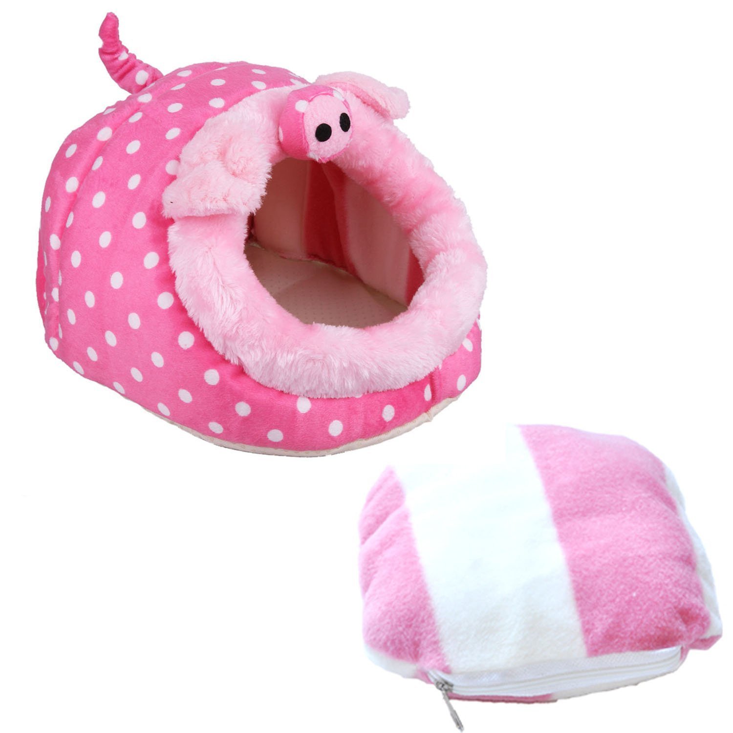 Cozy Fleece Small Animal Bed House for Rabbits, Guinea Pigs, Hamsters & Hedgehogs - Winter Warm Cage Nest with Hammock - Perfect for Indoor Pet Cages & Playpens