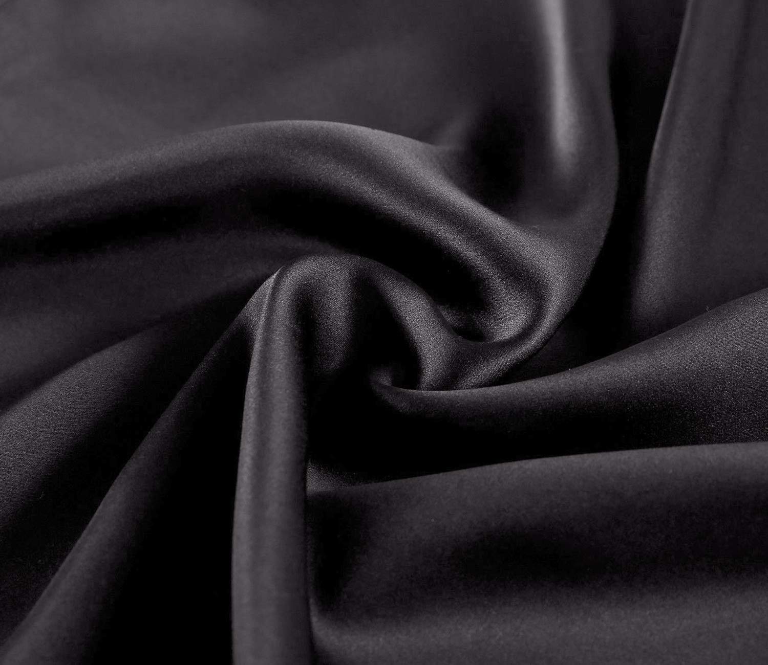 Luxury Satin Pillowcase for Hair and Skin - 2 Pack King Size (20x40 Inches) - Super Soft Cooling Pillow Cover with Envelope Closure - Black - Perfect for Beauty Sleep, Reducing Frizz & Wrinkles