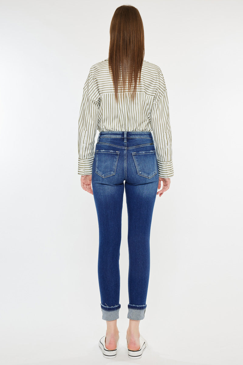 Sparrow High Rise Cigarette Leg Jeans for Women - Slim Fit Stretch Denim Pants - Perfect for Work, Casual Outfits & Night Out