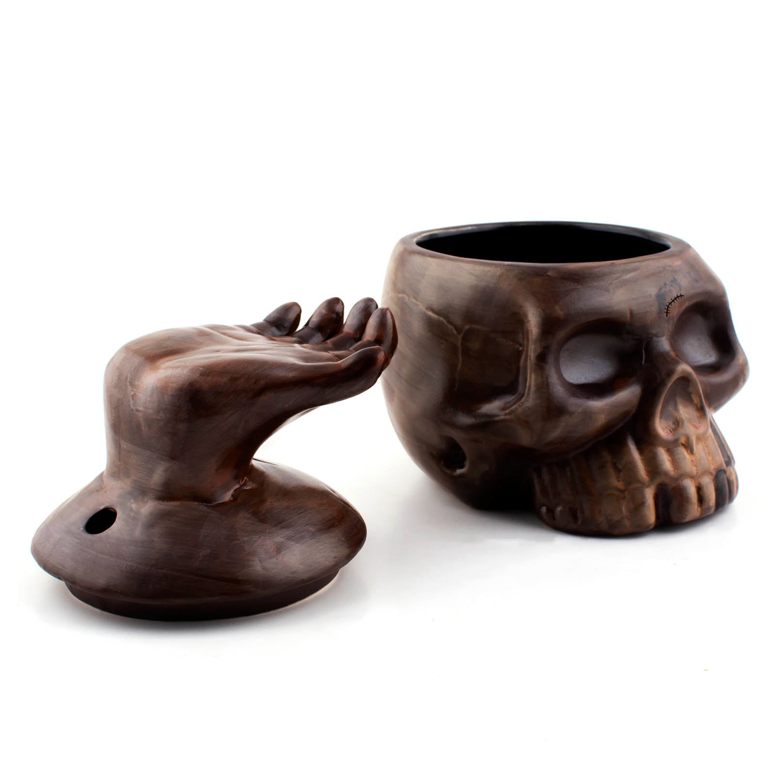 BarConic® Skull Bowl - 14oz Tiki Cocktail Glass for Tropical Drinks, Party Cups & Themed Barware - Perfect for Luau Parties, Halloween Decor & Beach Themed Events