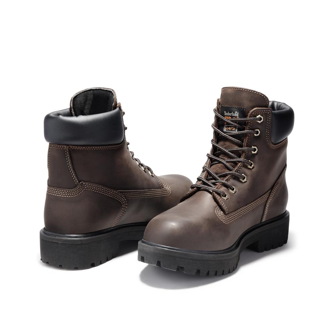 6 Inch Steel Toe Waterproof Insulated 200G Work Boots for Men - Dark Brown Safety Shoes for Construction, Warehouse & Outdoor Work