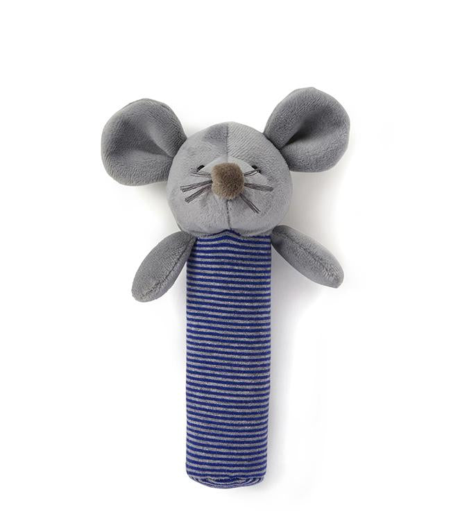 Blue Mousie Rattle - Soft Baby Teether Toy for Infants & Toddlers - Perfect for Soothing Teething Pain and Sensory Play