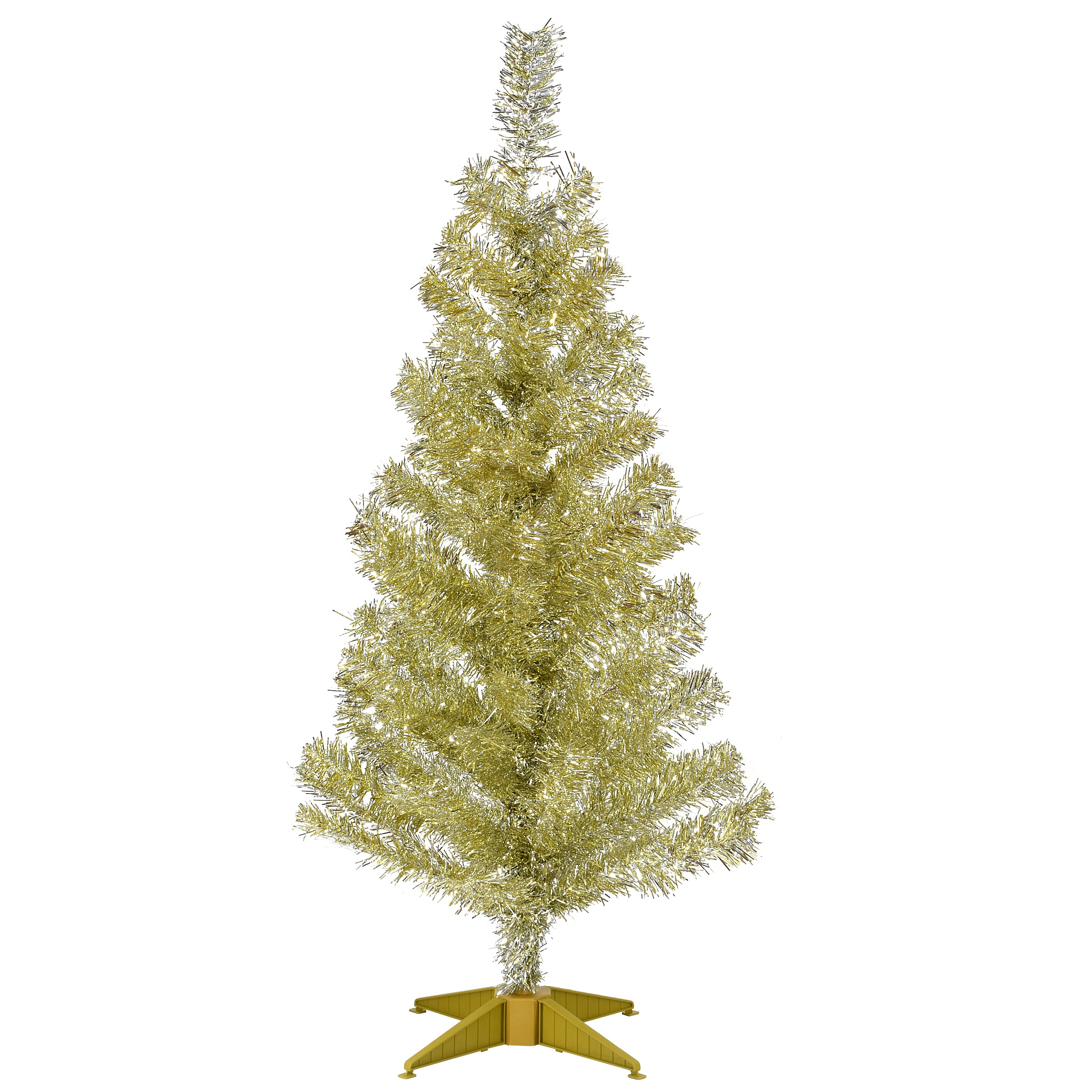 3 ft. Gold Champagne Tinsel Christmas Tree - Elegant Holiday Decor for Home, Office & Party Decoration