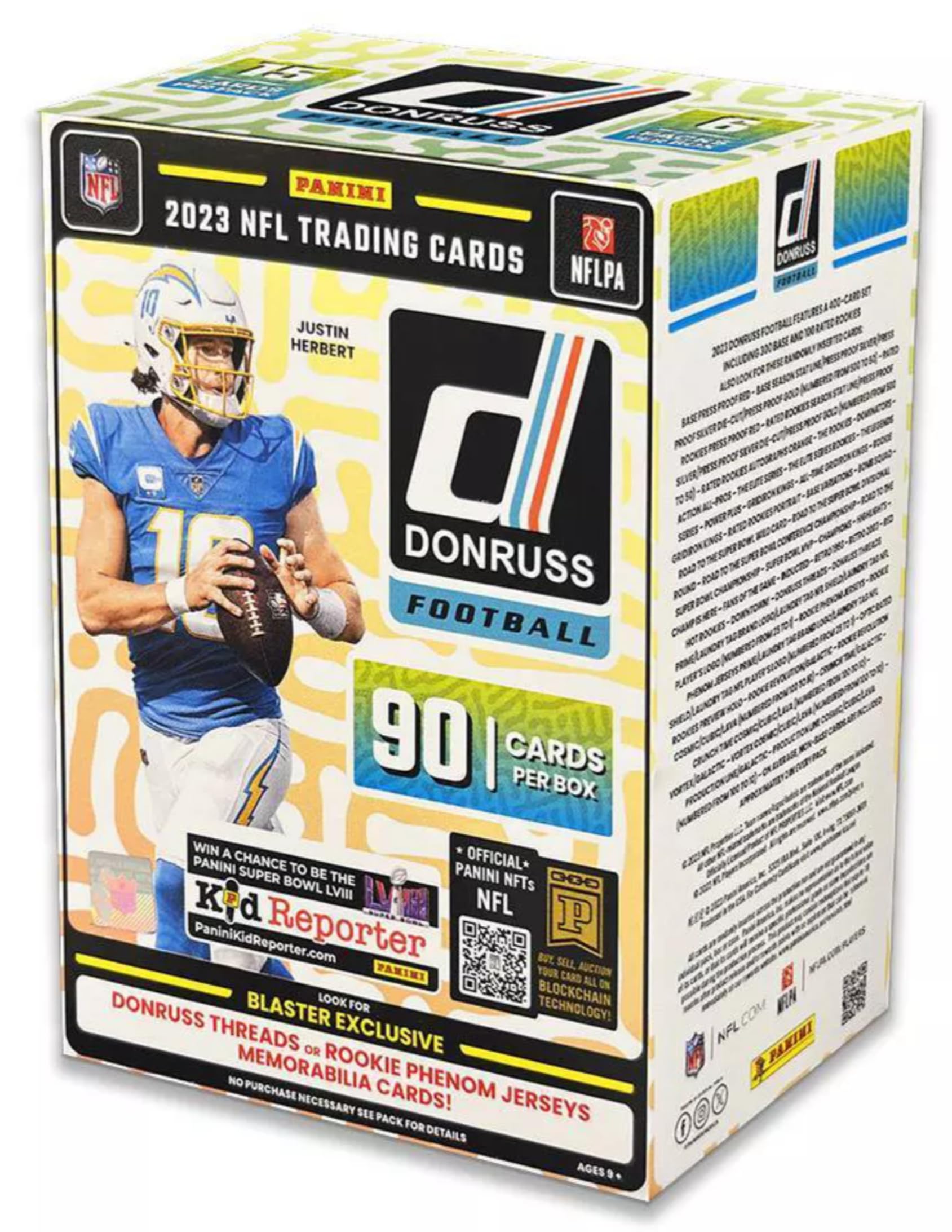 2023 Donruss Football Trading Cards Blaster Box - 90 NFL Trading Cards + 5 Protective Toploaders - Collectible Sports Cards for Trading, Gifts & Display