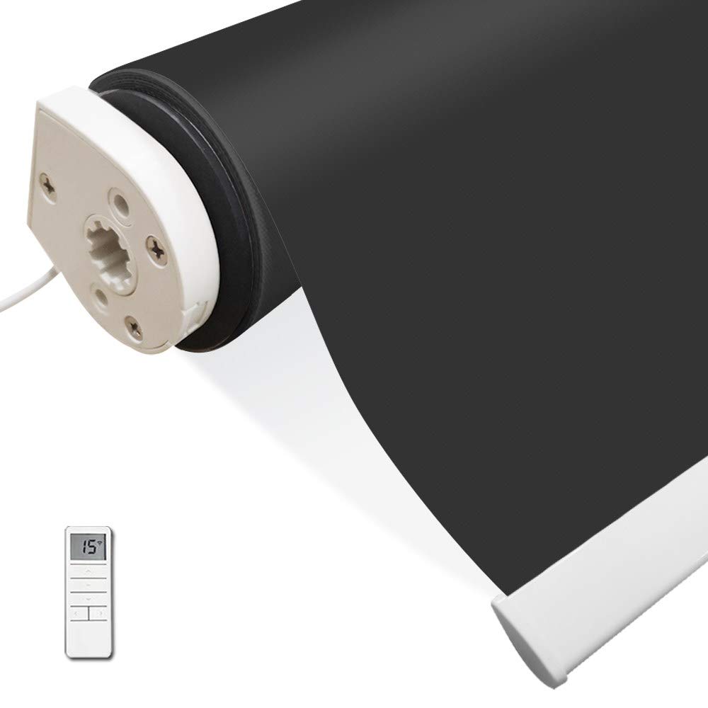 Motorized Blackout Cordless Roller Shades with Remote Control - Rechargeable Wireless Window Blinds for Room Darkening | Perfect for Bedroom, Living Room, Office & Kitchen Windows & Doors