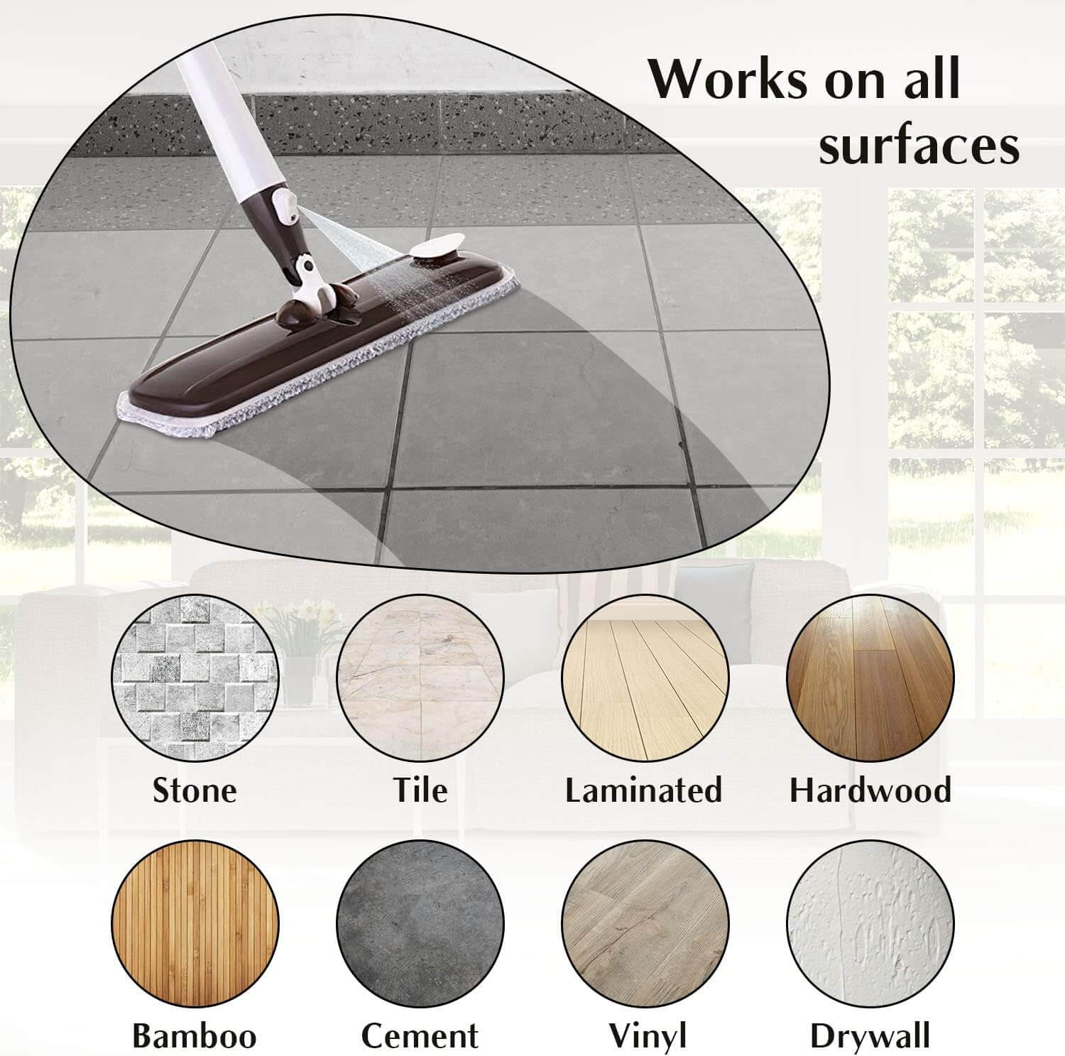 Magic Microfiber Mop Bundle - Super Absorbent & Reusable Cleaning Mop for Floors, Hardwood & Tile - Perfect for Home, Kitchen & Office Cleaning