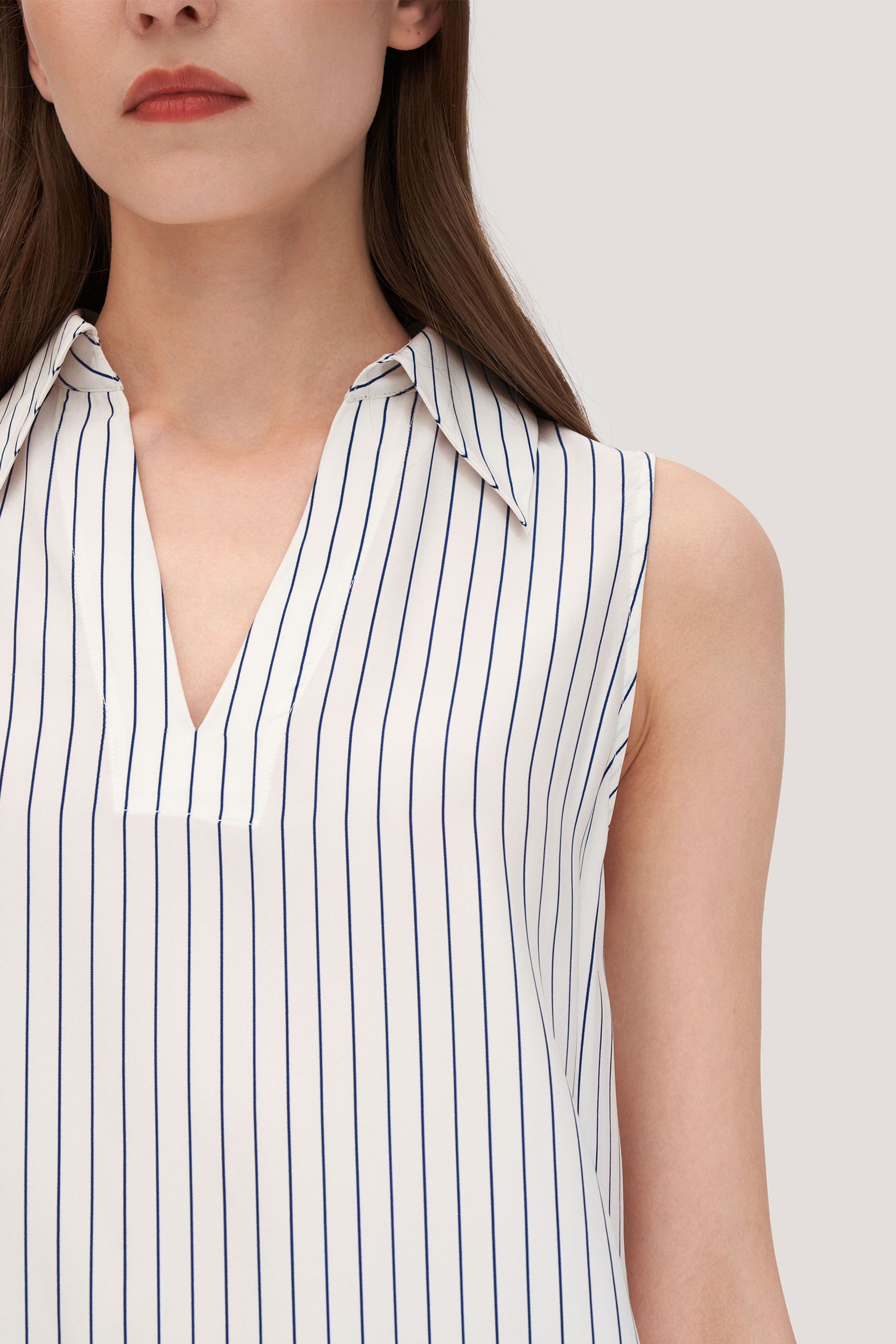 Elegant Pinstriped Silk Blouse in Violet - Perfect for Office Wear, Evening Events & Special Occasions