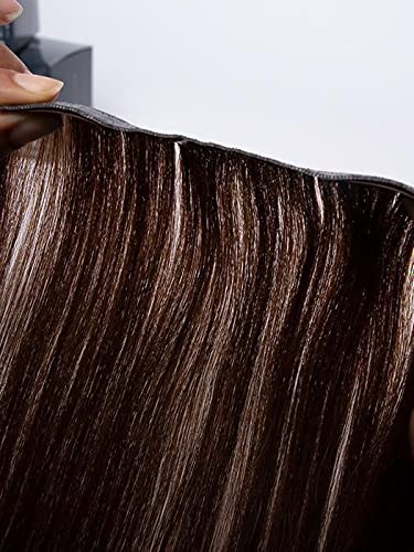 EasiPieces 4 Inch Wide German Chocolate Brown Human Hair Topper - 12 Inch Remy Hair with Polyurethane Base for Thinning Hair & Volume - Perfect for Daily Wear, Special Occasions & Hair Loss Solutions