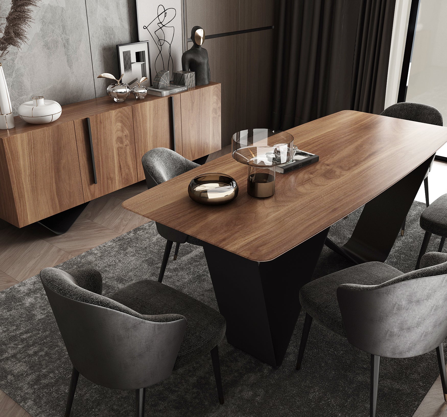 Solid Wood Dining Table - Rustic Farmhouse Style 6-Seater for Kitchen & Dining Room | Durable & Stylish Home Furniture for Family Gatherings