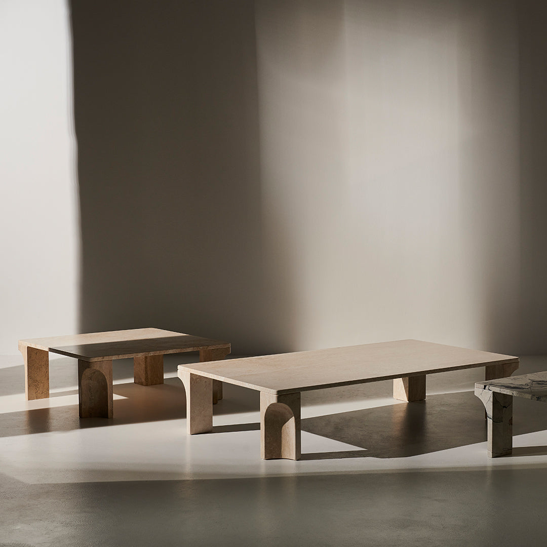 Modern Doric Coffee Table - Solid Wood Living Room Furniture for Home Decor | Perfect for Small Spaces, Apartments & Cozy Gatherings