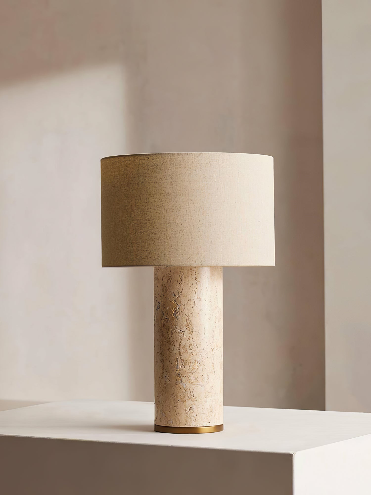 Aria Stone Table Lamp - Modern Decorative Bedside Lighting for Bedroom, Living Room & Office - Dimmable LED Nightstand Lamp with Natural Stone Base