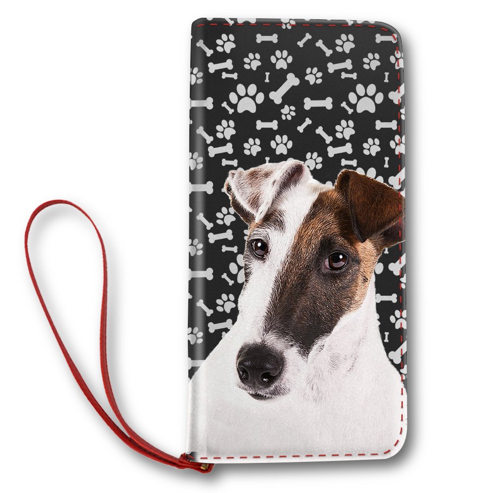 NIWAHO Women's Leather Wallet - Fox Terrier Dog Print Clutch for Dog Lovers | Perfect Dog Mom Gift for Daily Use