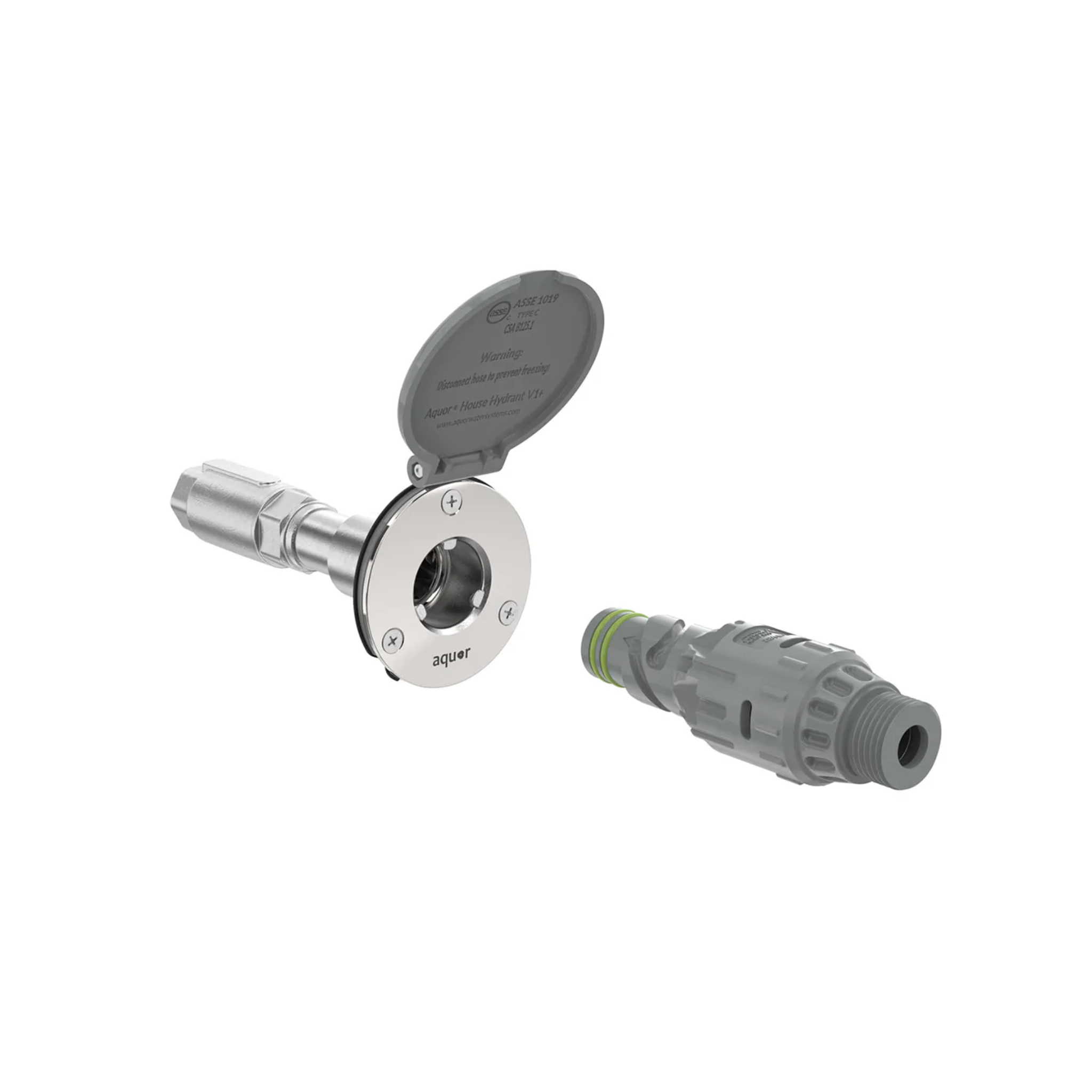 Aquor House Hydrant V1+ Outdoor Water Spigot - Slate Gray Polymer Faucet for Garden, Yard & RV Use