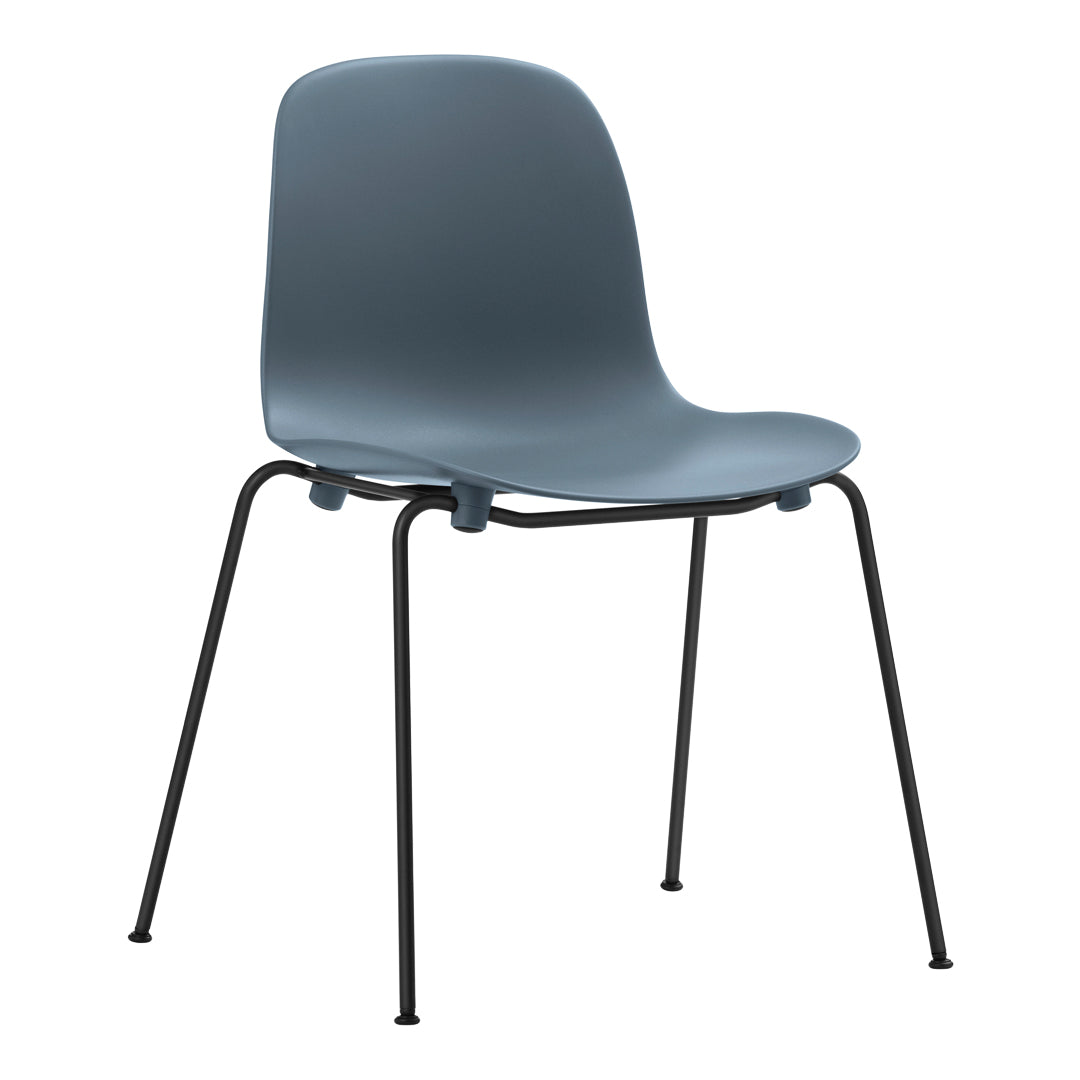 Modern Form Side Chair with Sturdy Metal Legs - Stackable Dining Chair for Kitchen, Restaurant & Office Use