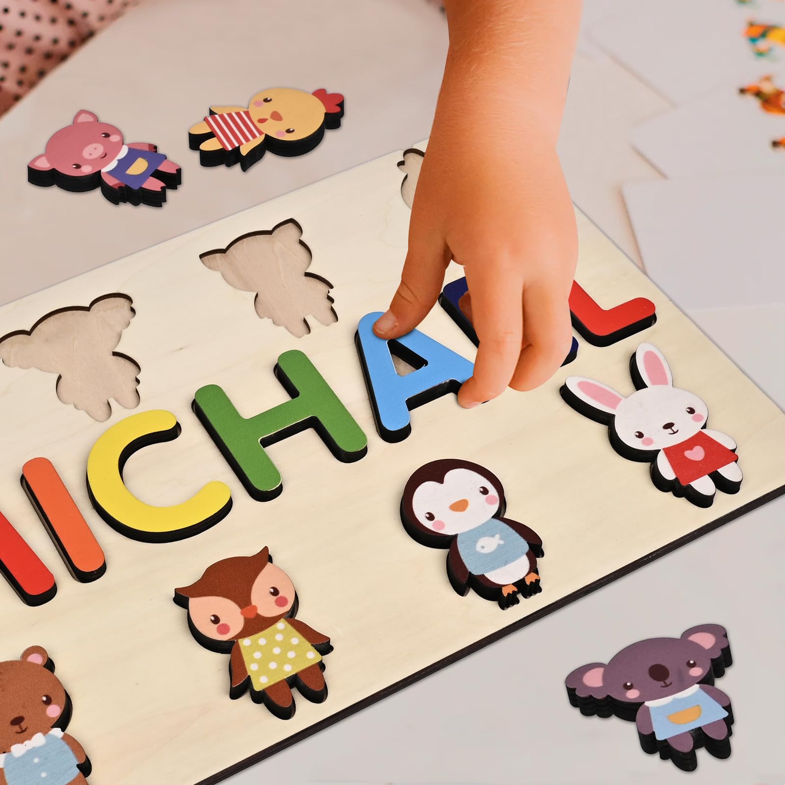 Personalized Wooden Name Puzzles for Kids - Handmade Custom Name Puzzles for Boys & Girls - Unique Baby Gifts, Toddler Learning Toys & Educational Birthday Presents - Perfect for Nursery Decor, Early Childhood Development & Montessori Playtime