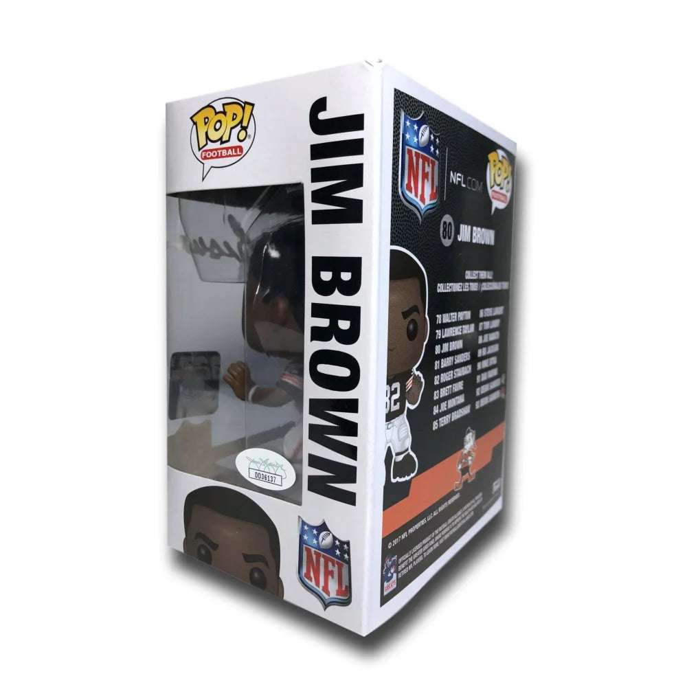 Jim Brown Signed Funko Pop Vinyl Figure - JSA Certified Autograph #80 NFL Legend - Cleveland Browns Memorabilia Collectible for Sports Fans & Home Decor