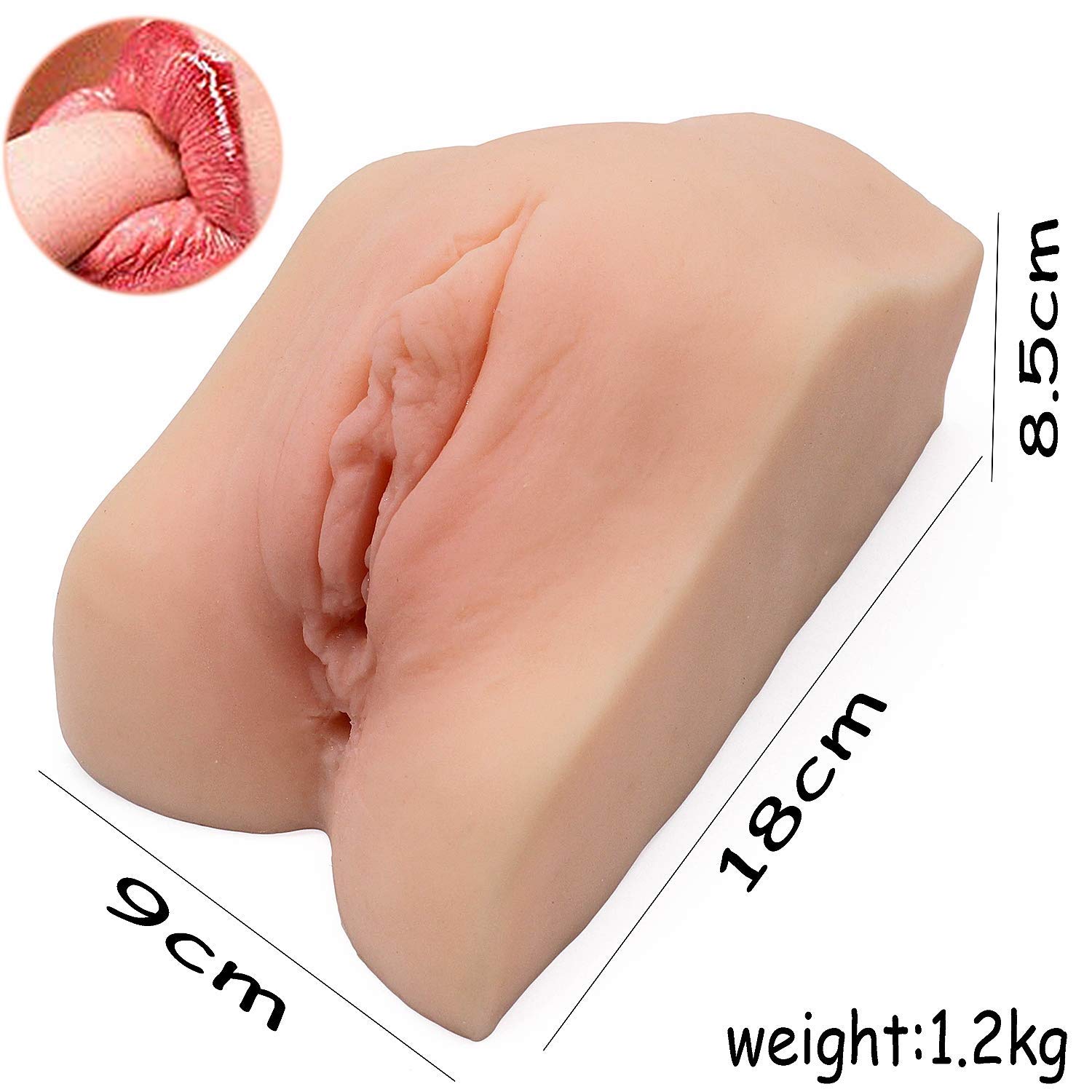 Realistic 3D Silicone Pussy & Anal Masturbator for Men - 1.2KG Lifelike Sex Doll with Dual Vaginal & Anal Stimulation - Perfect for Solo Play, Couples Fun & Discreet Adult Pleasure