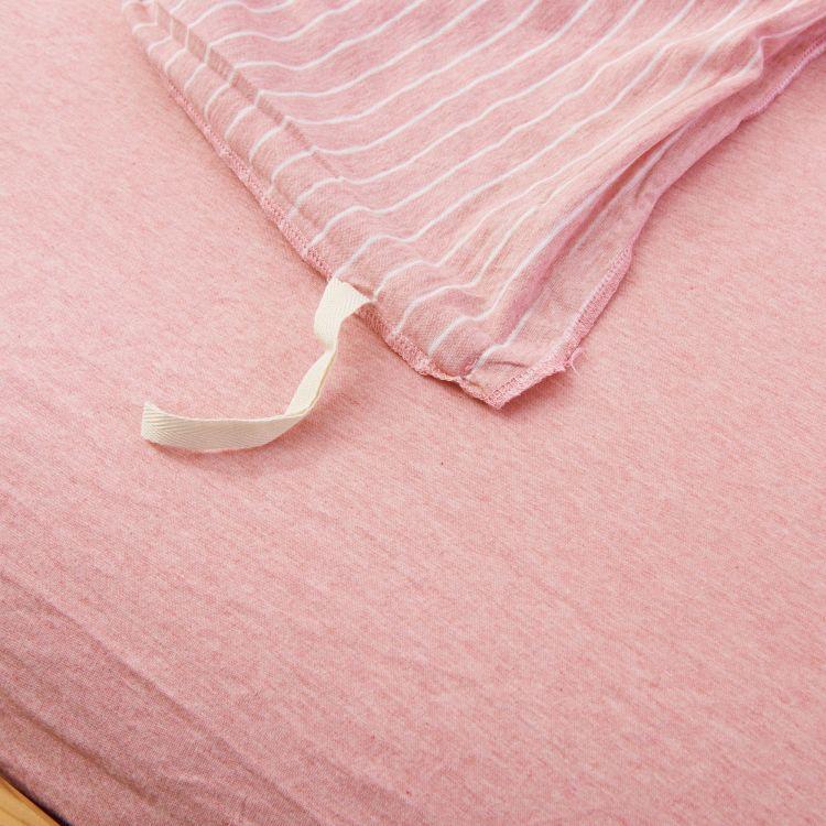 Premium Cotton Pure™ Pink Stripe Jersey Quilt Cover Set - Soft & Breathable Bedding for Cozy Nights - Perfect for Master Bedroom, Guest Room, and Dorm Decor