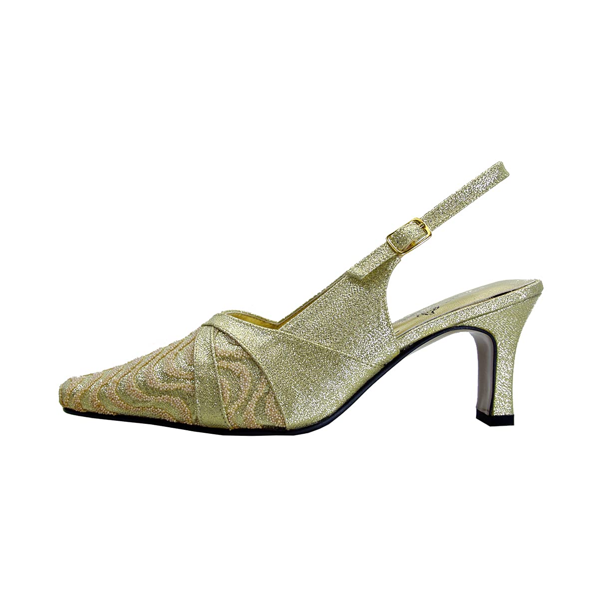 Floral Print Women's Wide Width Dress Slingback Pumps - Comfortable Heels for Work, Wedding & Special Occasions