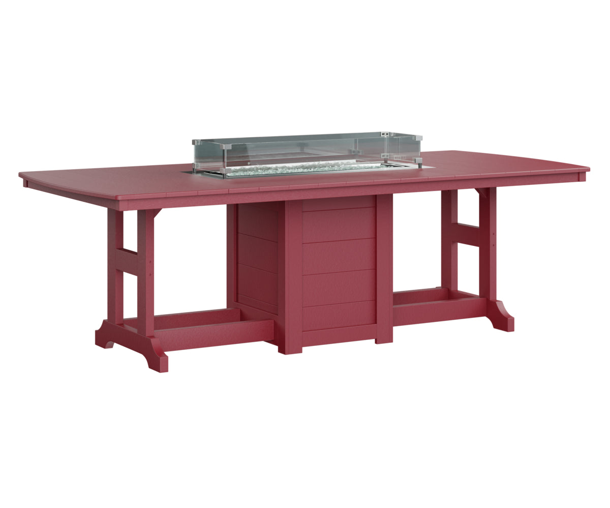 Berlin Gardens 44 x 96 Inch Rectangular Fire Pit Table - Outdoor Counter Height Patio Heater for Backyard, Deck, and Poolside Gatherings