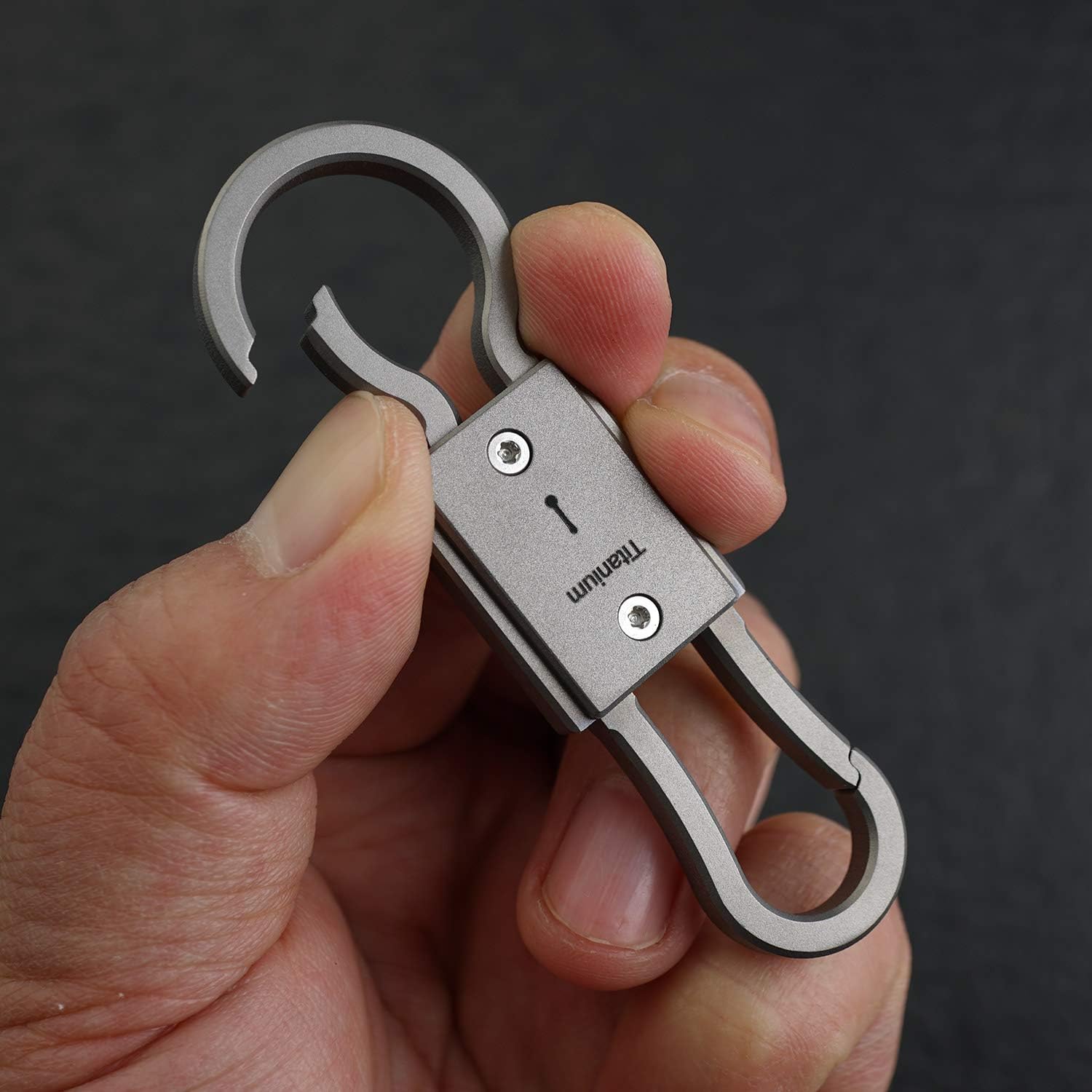 MecArmy CH22 Titanium Double-Ended Quick-Release Keychain with Carabiner Keyring - Durable EDC Accessory for Keys, Tools & Everyday Carry - Perfect for Home, Office, Travel & Outdoor Adventures
