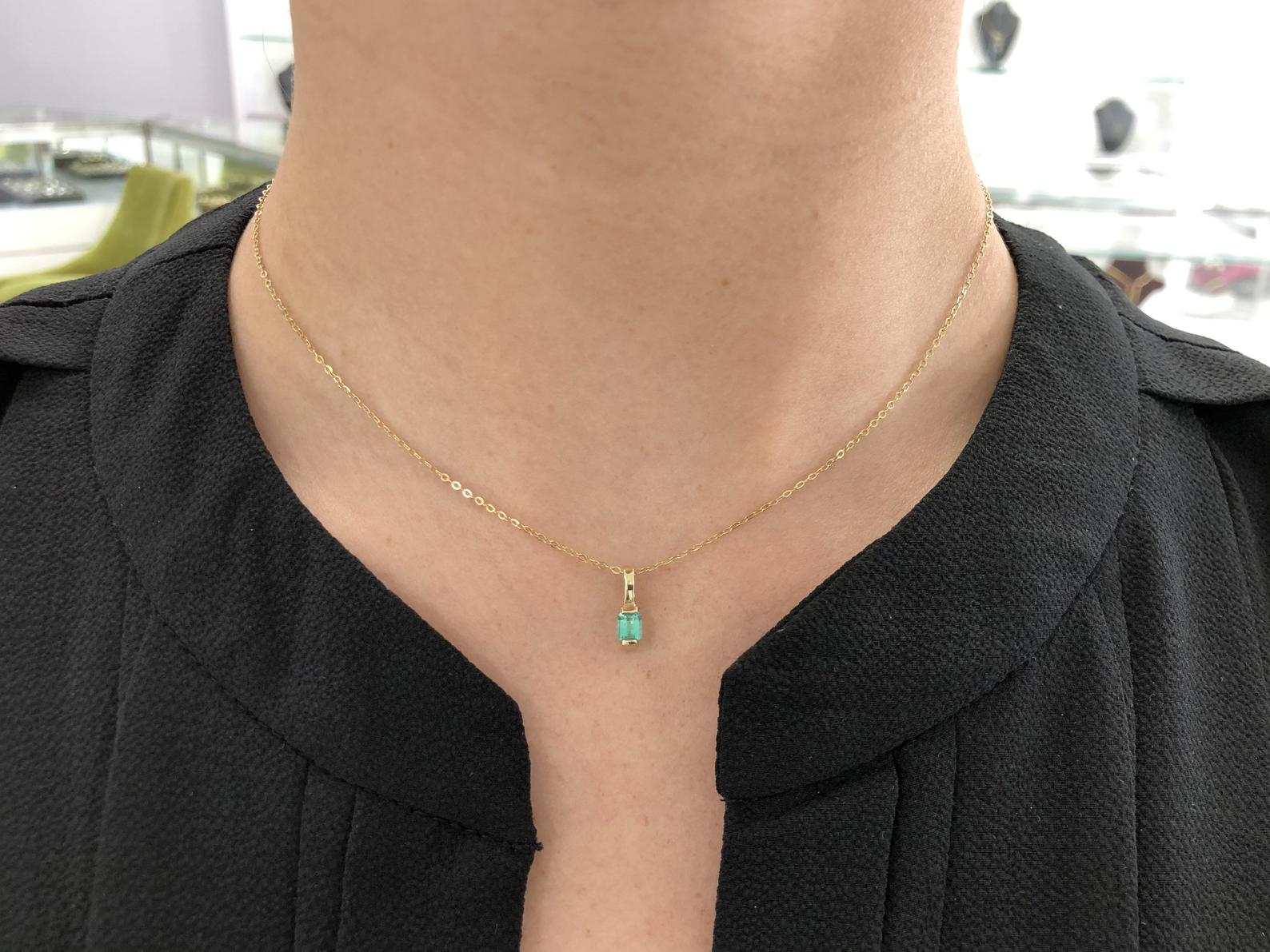 0.65 Carat Minimalist Dainty Contemporary Half Bezel Pendant Necklace in 14K Gold - Perfect for Everyday Wear, Gift Giving & Special Occasions