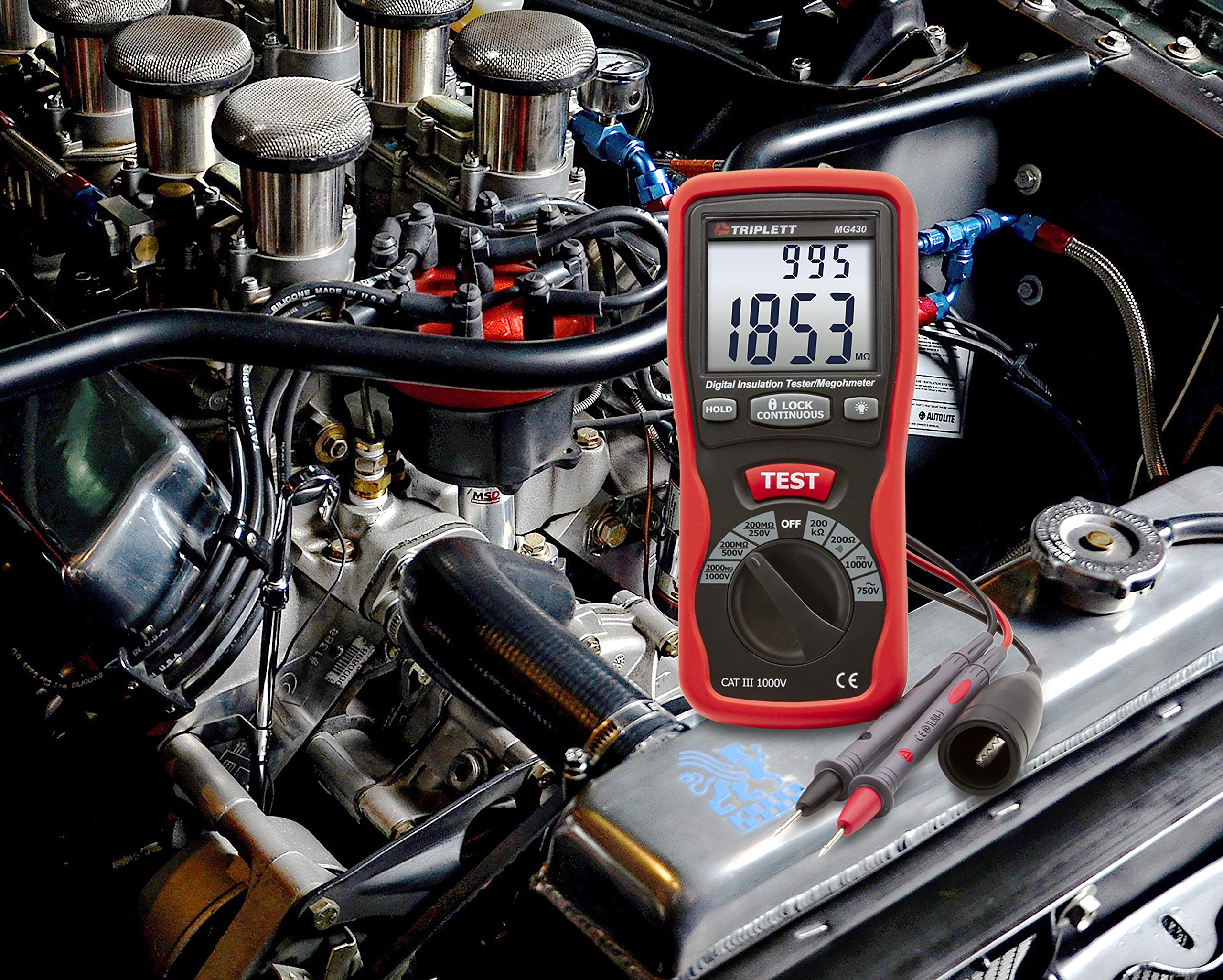 Triplett MG430 Digital Insulation Resistance Tester - 1000V Megohmmeter with NIST Calibration Certificate | Perfect for Electricians, HVAC Technicians & Industrial Maintenance
