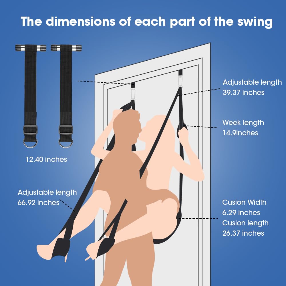 360° Spinning Adjustable Sex Swing for Couples - 2-in-1 BDSM Bondage Restraint with Premium Stand & Comfortable Thick Straps | Bedroom, Adult Play, Spice Up Relationship, BDSM Scenes