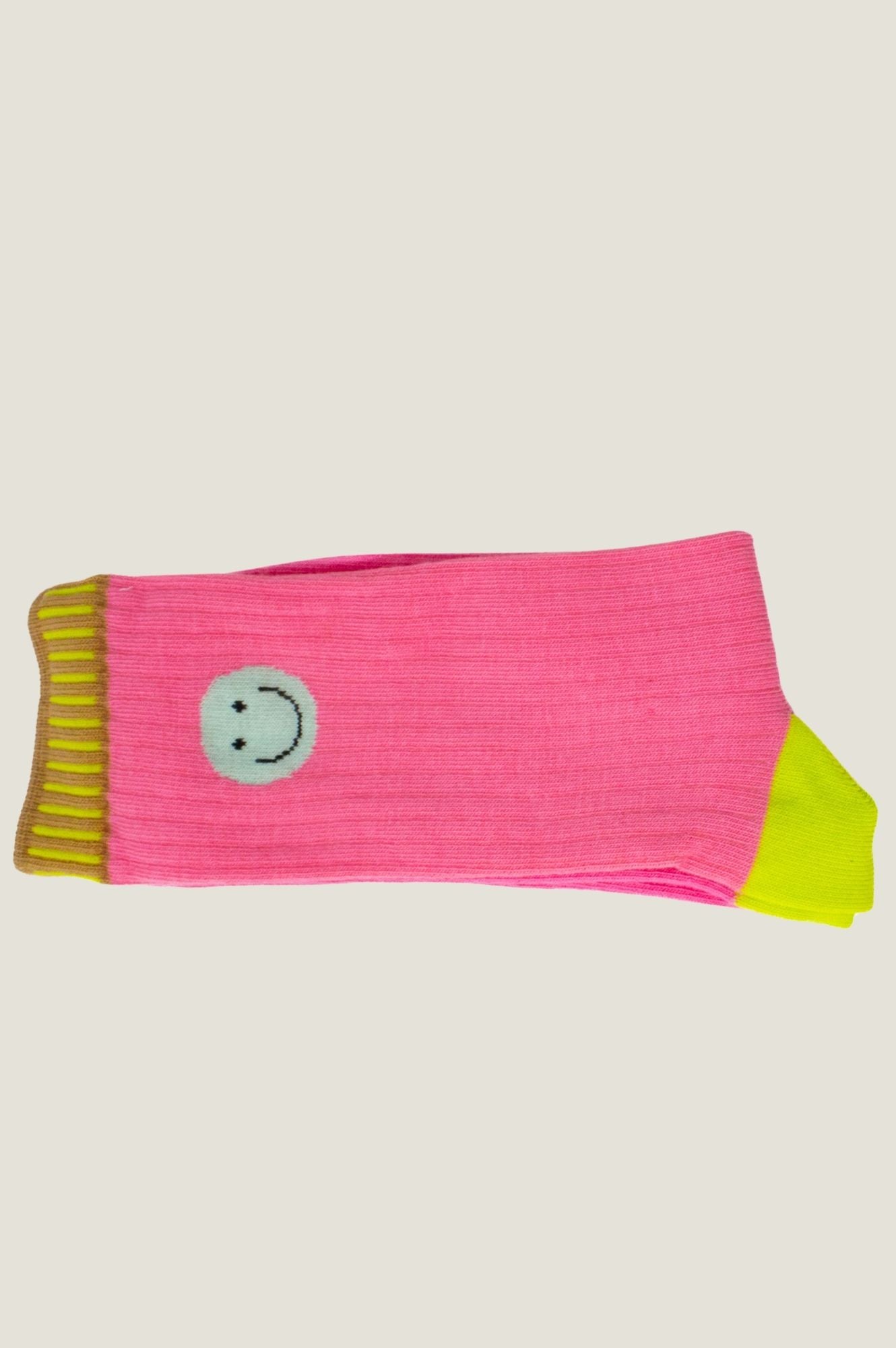 Ribbed Smiley Socks for Women - Soft Pink Novelty Happy Face Ankle Socks - Cute Casual Wear for Everyday, Gifts, or Fun Outfits