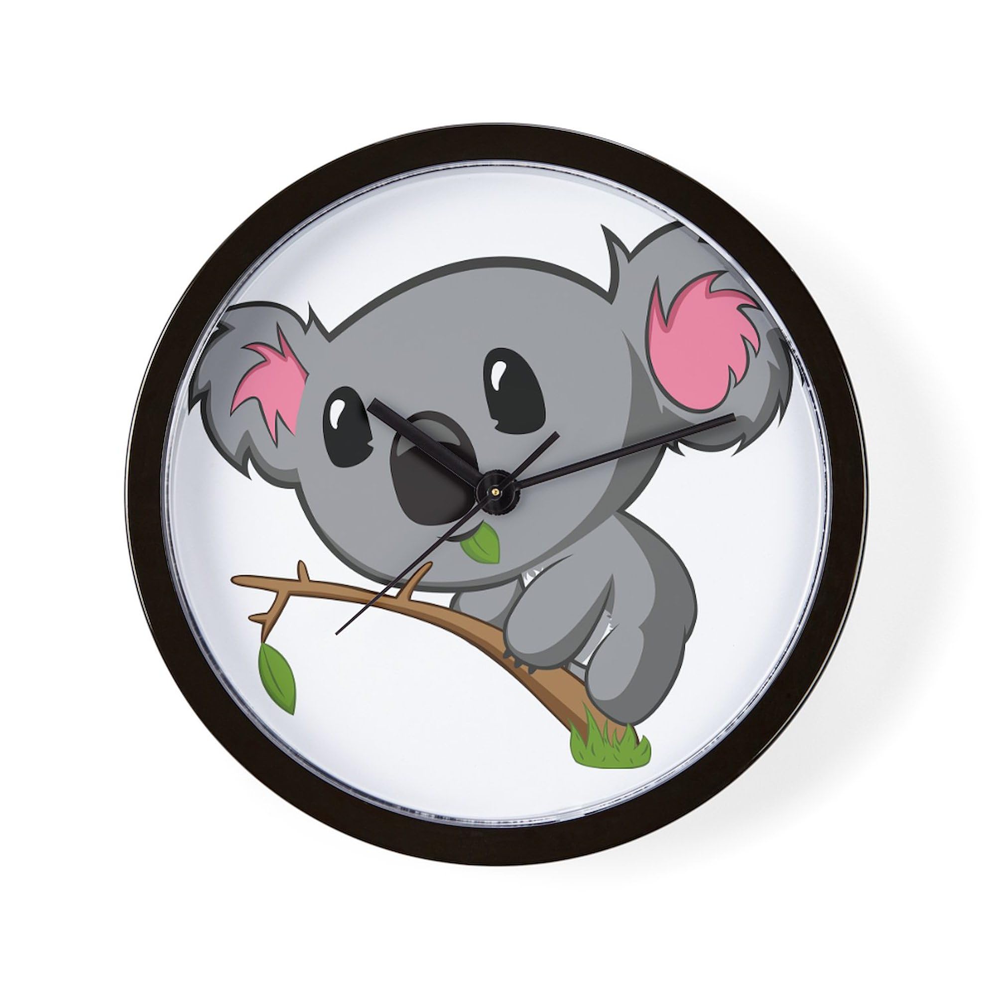 Hungry Koala 10 Inch Wall Clock - Stylish Home Decor for Living Room, Kitchen, Office | Perfect Gift for Animal Lovers & Unique Wall Art