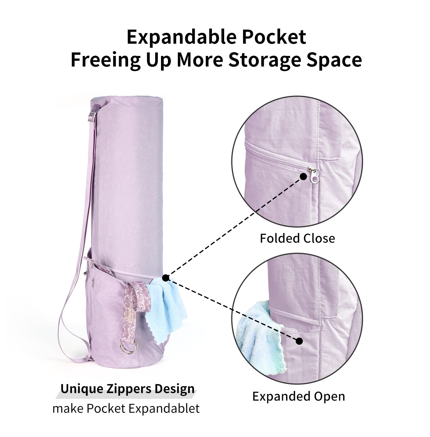 Premium Waterproof Yoga Mat Bag with Multi-Pockets & Adjustable Strap - Fits 1/4