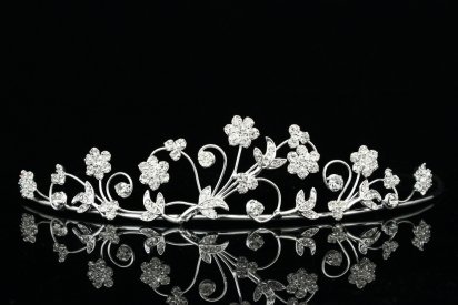 Sparkling Rhinestone Crystal Flower Tiara Crown for Pageant, Bridal, Wedding & Prom | Elegant Hair Accessory for Brides, Pageant Queens & Special Occasions