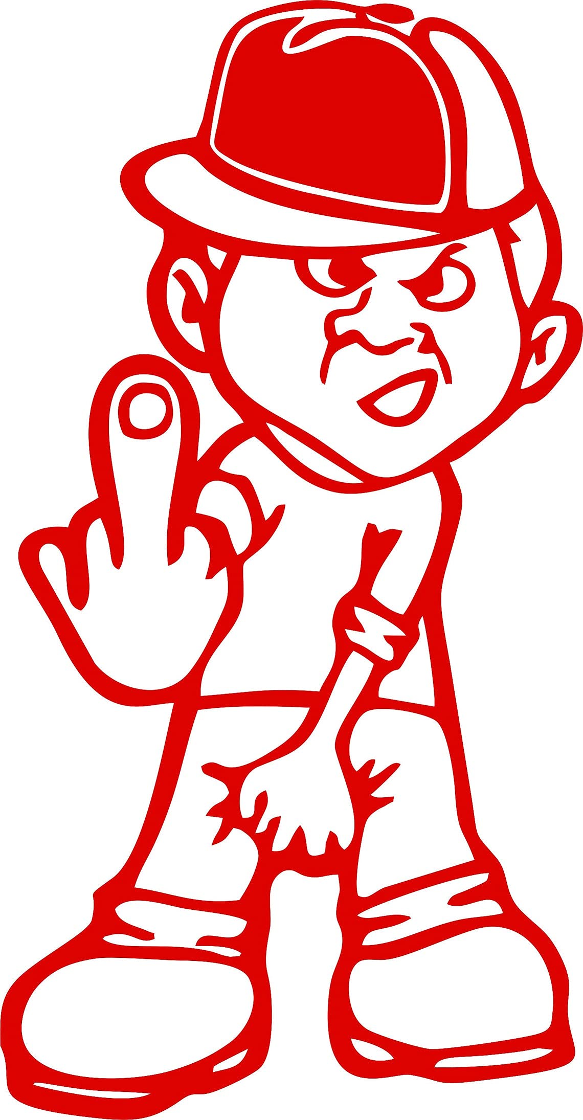 Middle Finger Vinyl Sticker Decal - 4 Inch Red Car Bumper, Window, Laptop, Tablet & Phone Sticker - Perfect for Expressing Attitude on Vehicles, Electronics & Personal Items