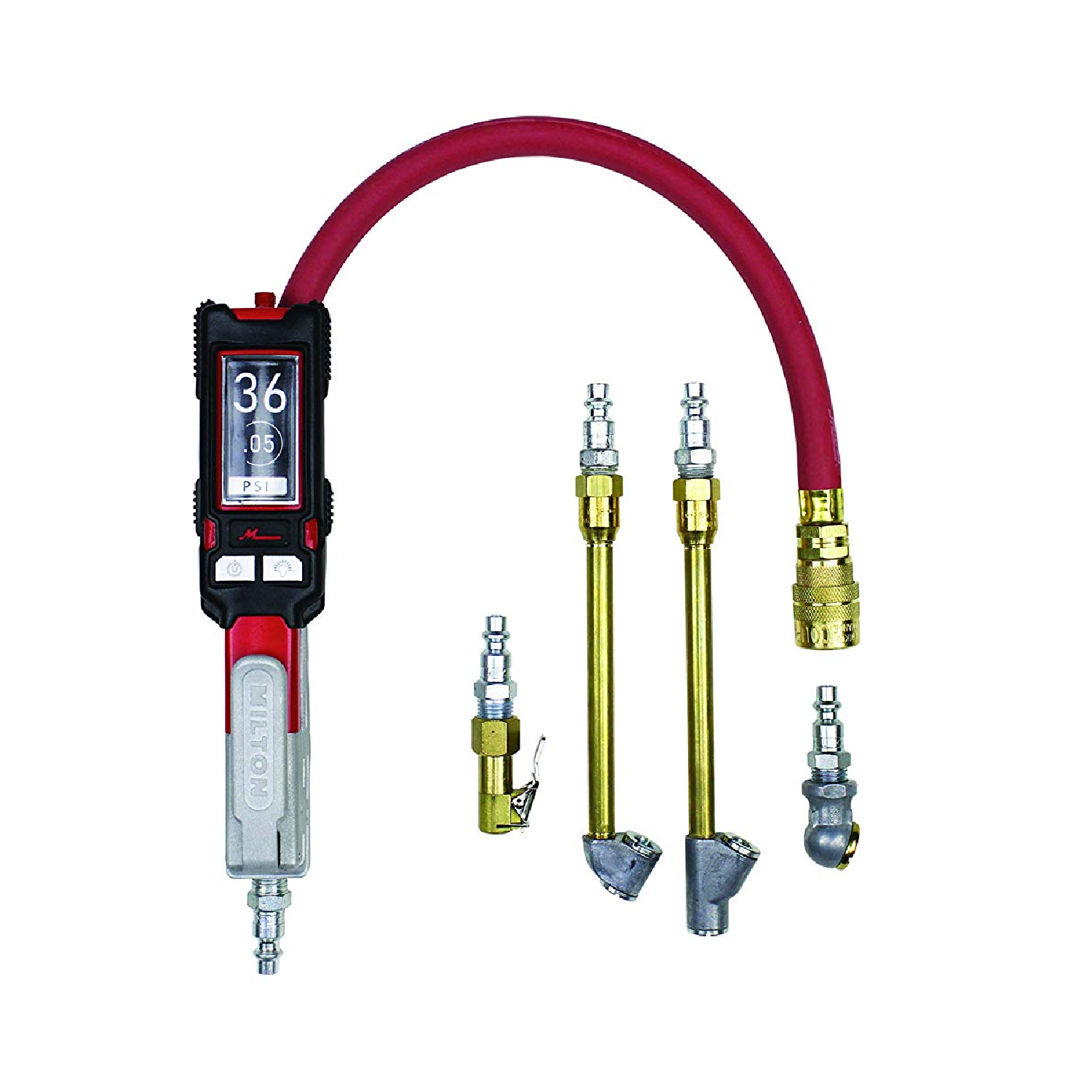 Milton S 580EKIT Digital Precision Tire Inflator Gauge Kit (0-160 PSI) - Accurate Air Pressure Measurement for Cars, Trucks, Bikes & Motorcycles - Perfect for Home Garage, Auto Shops & Roadside Emergencies