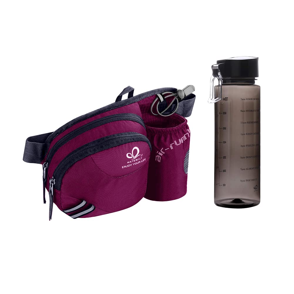 Waterfly Hiking Fanny Pack with 24oz BPA-Free Water Bottle - Perfect for Outdoor Adventures